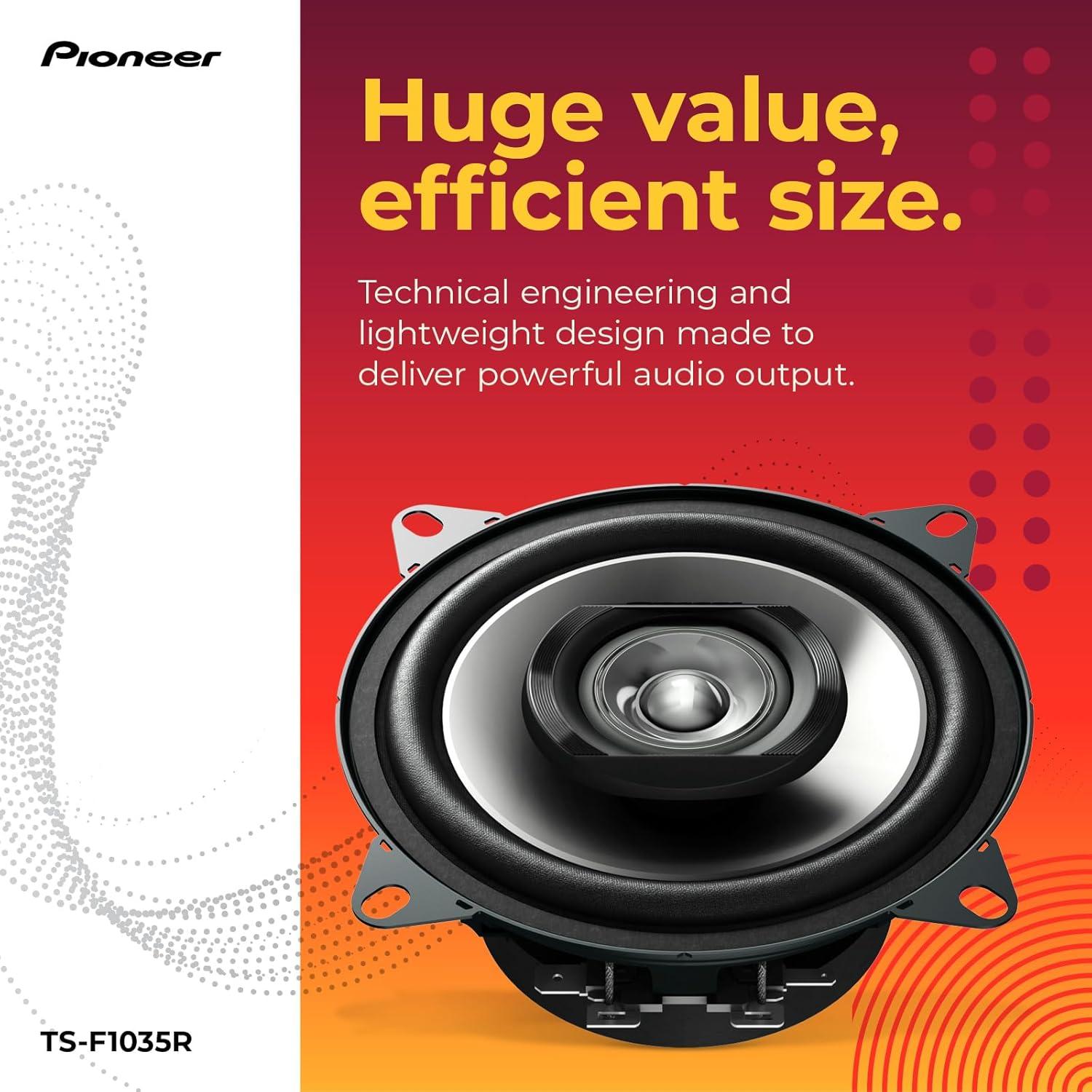 imagePIONEER ASeries Plus TSA1081F 4 2Way Speakers Pair 230W Max Balanced Sound Smooth Treble Enhanced Bass Great Stock Replacement4 Coaxial 150W