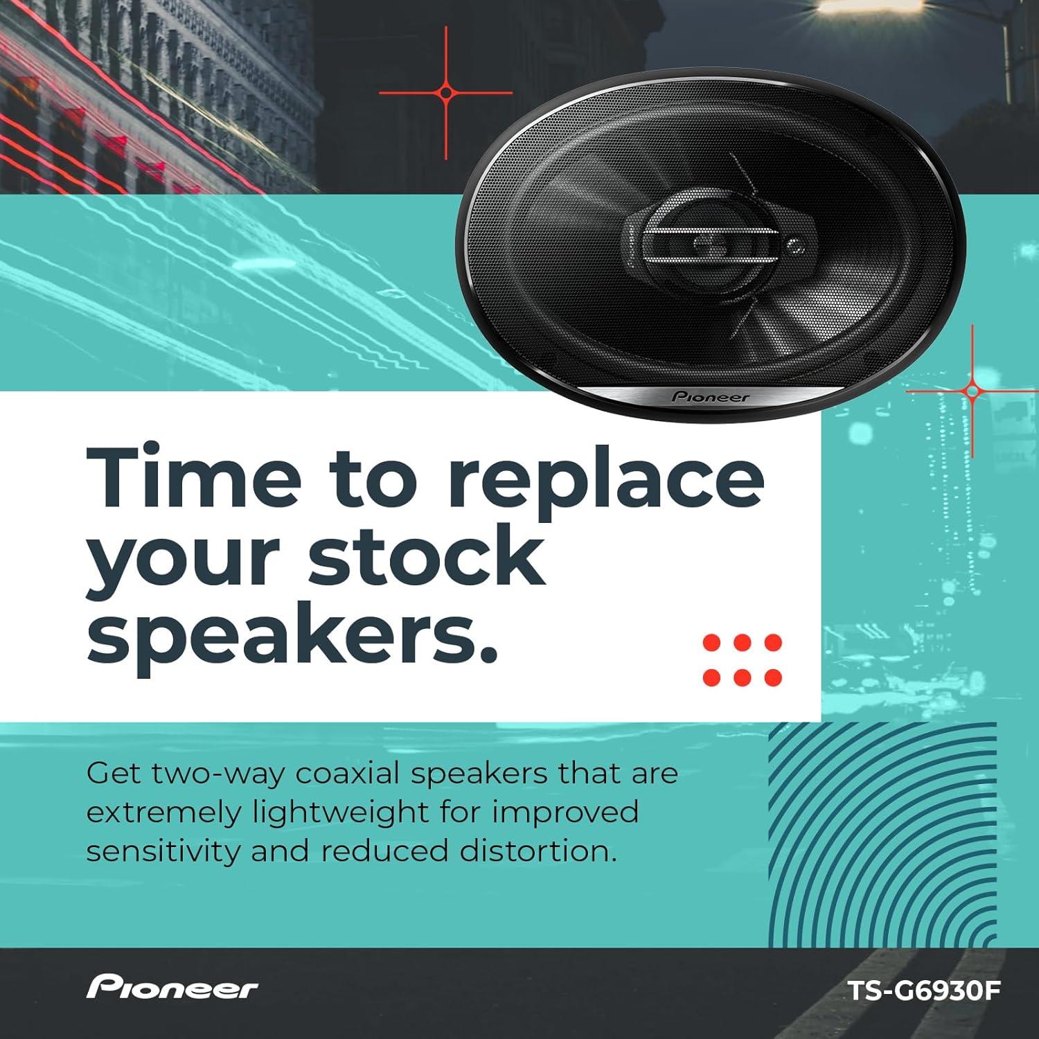 imagePIONEER GSeries TSG6930F 6 x 9 3Way Speakers Pair 400W Max Balanced Sound Smooth Treble Great Stock Replacement HighEfficiency Speaker Designed for OEM Power6 x 9 Coaxial 400W