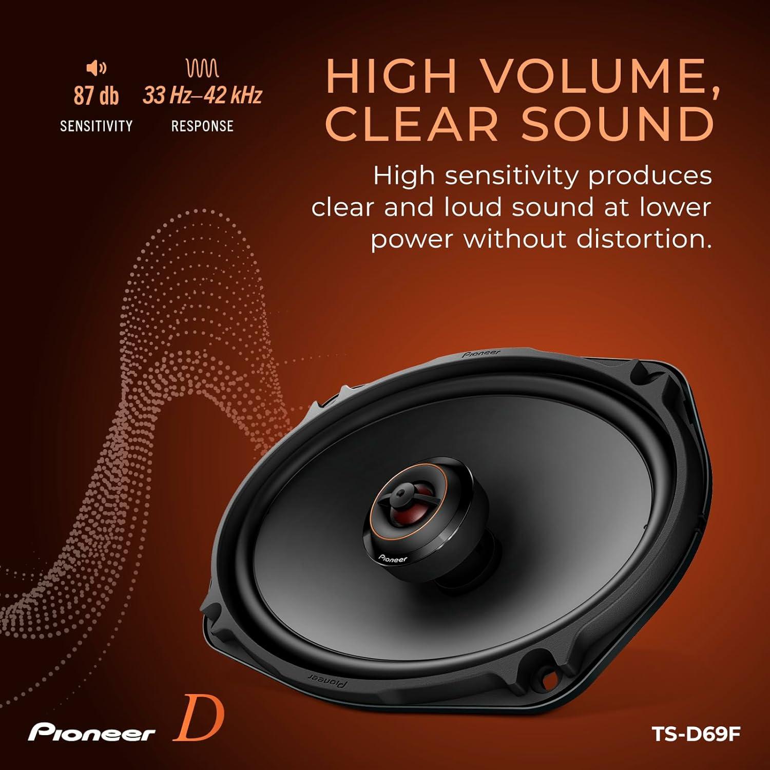 imagePIONEER GSeries TSG6930F 6 x 9 3Way Speakers Pair 400W Max Balanced Sound Smooth Treble Great Stock Replacement HighEfficiency Speaker Designed for OEM Power6 x 9 Coaxial 330W