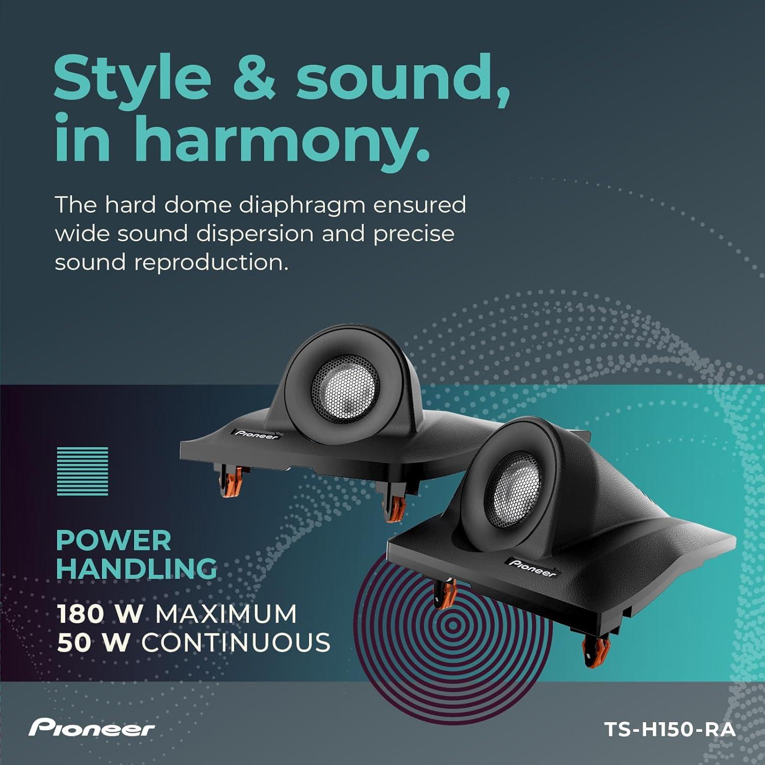 imagePIONEER TSH150RA NA Speakers Pair 150W Max Unique Solution for FrontStage Reinforcement118 29mm Direct Fit 180W
