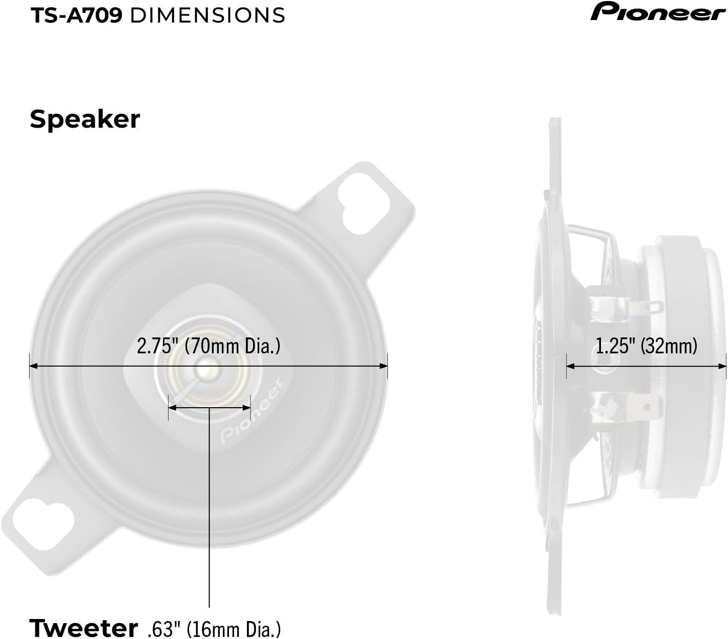 imagePIONEER TSH150RA NA Speakers Pair 150W Max Unique Solution for FrontStage Reinforcement234 16mm Coaxial 450W