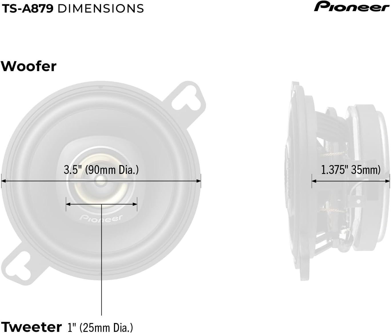 imagePIONEER TSH150RA NA Speakers Pair 150W Max Unique Solution for FrontStage Reinforcement312 21mm Coaxial 450W