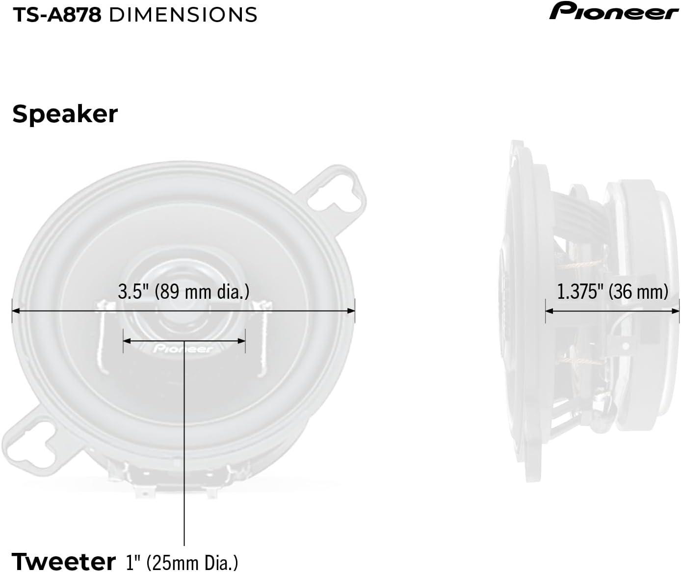 imagePIONEER TSH150RA NA Speakers Pair 150W Max Unique Solution for FrontStage Reinforcement312 25mm Coaxial 60W