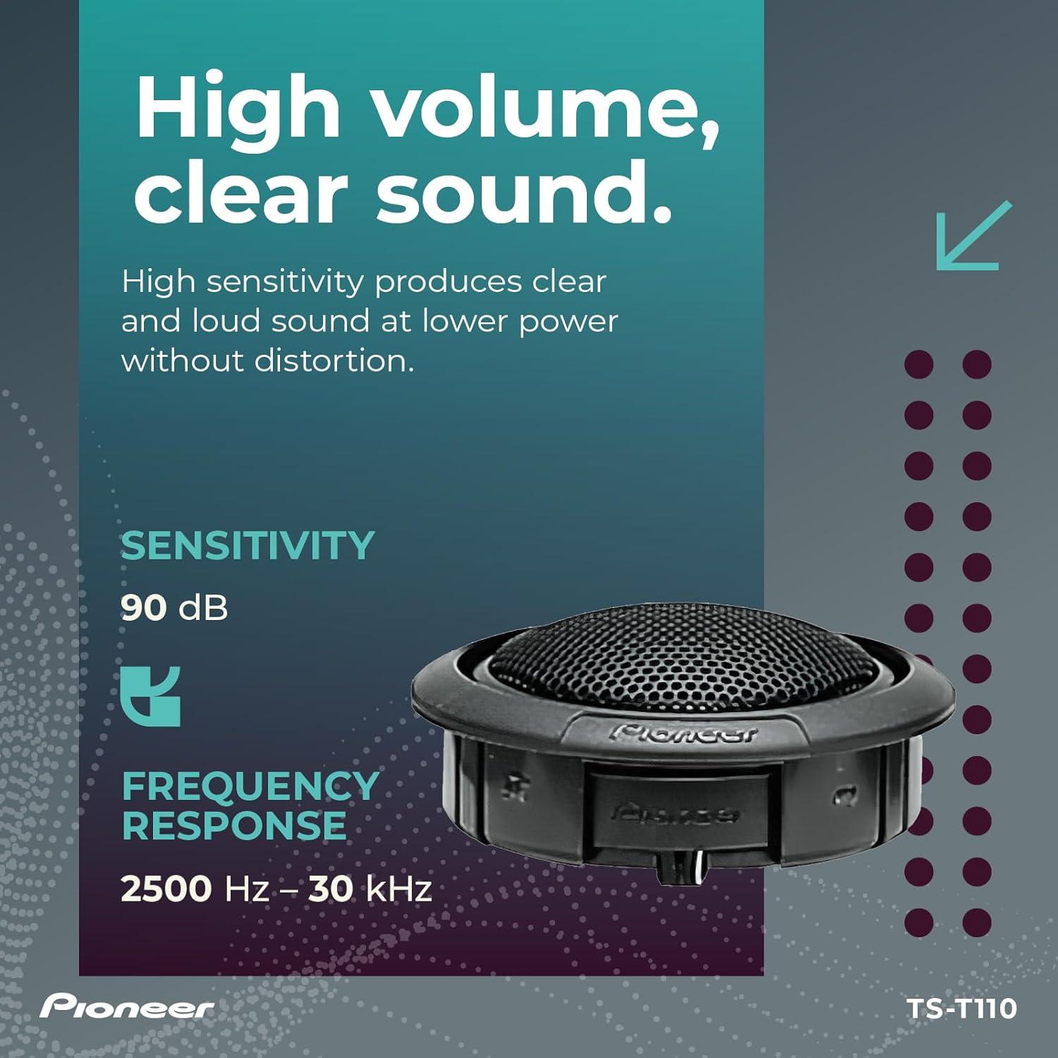 imagePIONEER TSH150RA NA Speakers Pair 150W Max Unique Solution for FrontStage Reinforcement78 22mm Component 120W