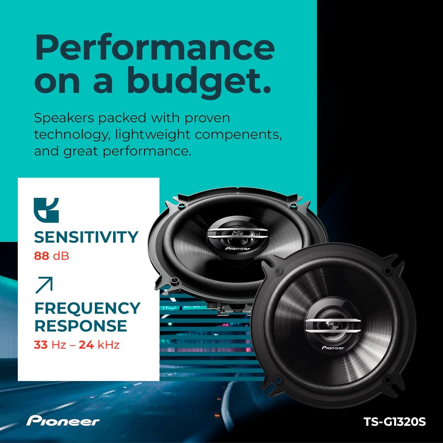 imagePioneer ASeries Plus TSA1301C 525 2Way Speakers Pair 300W Max Crisp Highs Clear Vocals Enhanced Bass Ideal Factory Upgrade525 Coaxial 250W