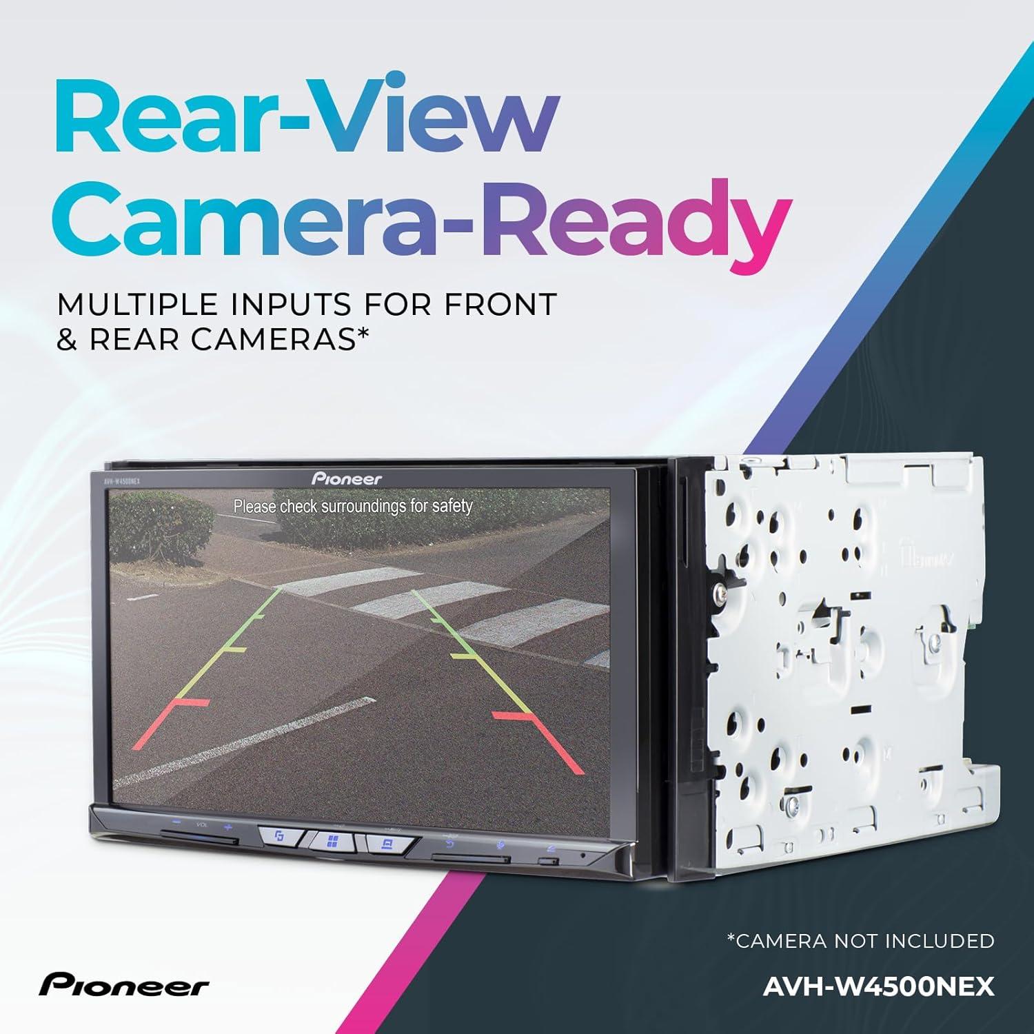 imagePioneer AVHW4500NEX 7quot Capacitive Touchscreen Double Din Wireless ampamp Wired Apple CarPlay ampamp Android Auto Bluetooth CDDVD SD Card USB Backup Camera HD Radio SiriusXM FLAC HiVolt RCA