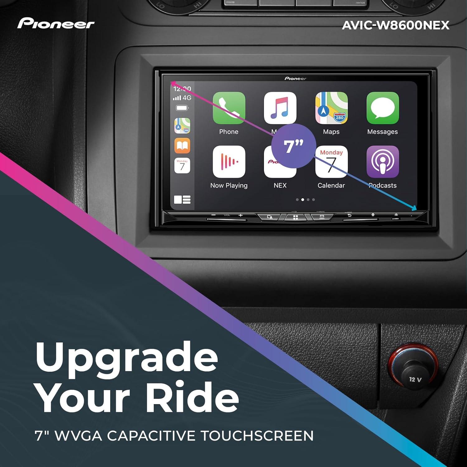 imagePioneer AVICW8600NEX 7quot Capacitive Touchscreen 2Din GPS Navigation Wireless ampamp Wired Apple CarPlay ampamp Android Auto Bluetooth CDDVD SD Card USB SiriusXM HD Radio Backup Camera HiVolt RCA