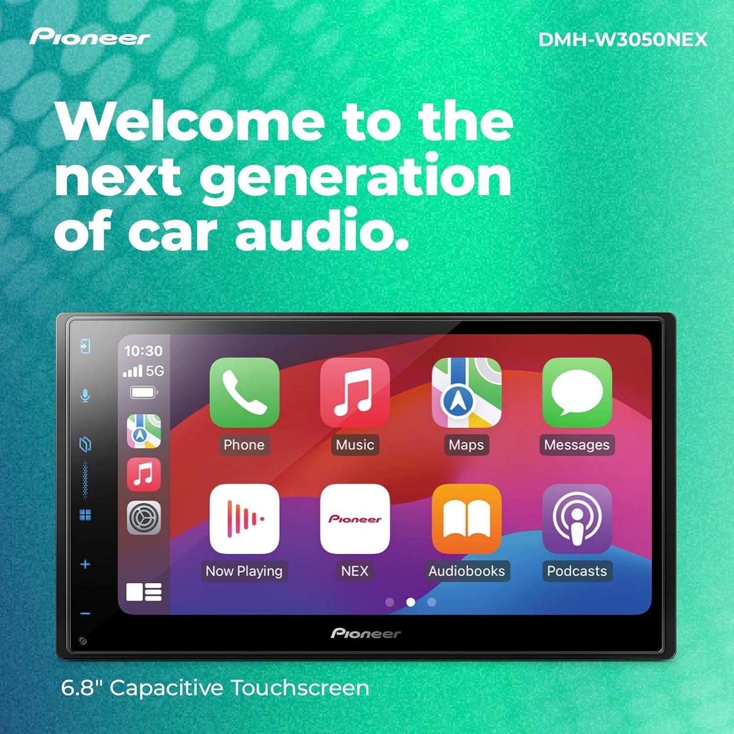 imagePioneer DMHW3050NEX 68quot Capacitive Touchscreen Double Din Wireless ampamp Wired Apple CarPlay ampamp Android Auto Bluetooth Backup Camera Maestro FLAC HD Radio HiVolt RCADMHW3050NEX
