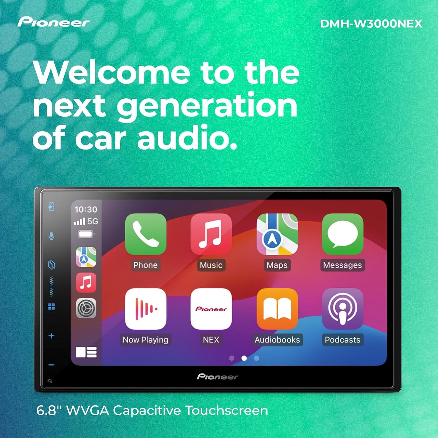 imagePioneer DMHW3050NEX 68quot Capacitive Touchscreen Double Din Wireless ampamp Wired Apple CarPlay ampamp Android Auto Bluetooth Backup Camera Maestro FLAC HD Radio HiVolt RCADMHW3000NEX