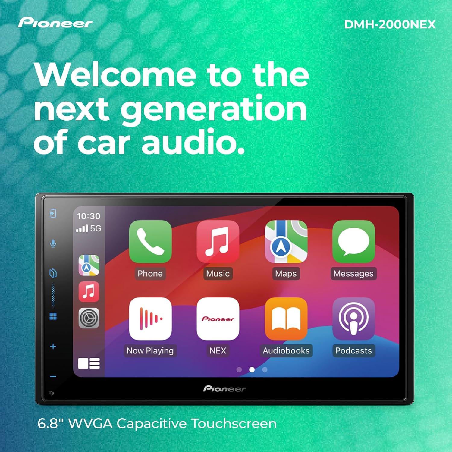 imagePioneer DMHW3050NEX 68quot Capacitive Touchscreen Double Din Wireless ampamp Wired Apple CarPlay ampamp Android Auto Bluetooth Backup Camera Maestro FLAC HD Radio HiVolt RCADMH2000NEX