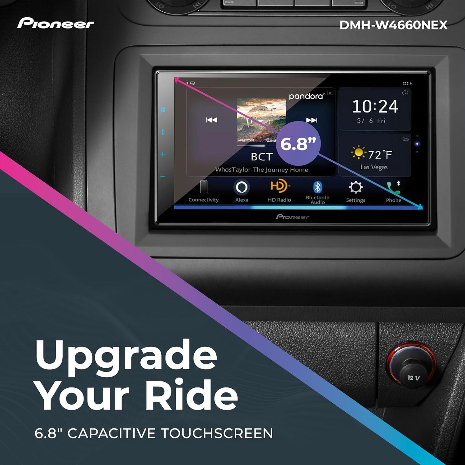 imagePioneer DMHW3050NEX 68quot Capacitive Touchscreen Double Din Wireless ampamp Wired Apple CarPlay ampamp Android Auto Bluetooth Backup Camera Maestro FLAC HD Radio HiVolt RCADMHW4660NEX