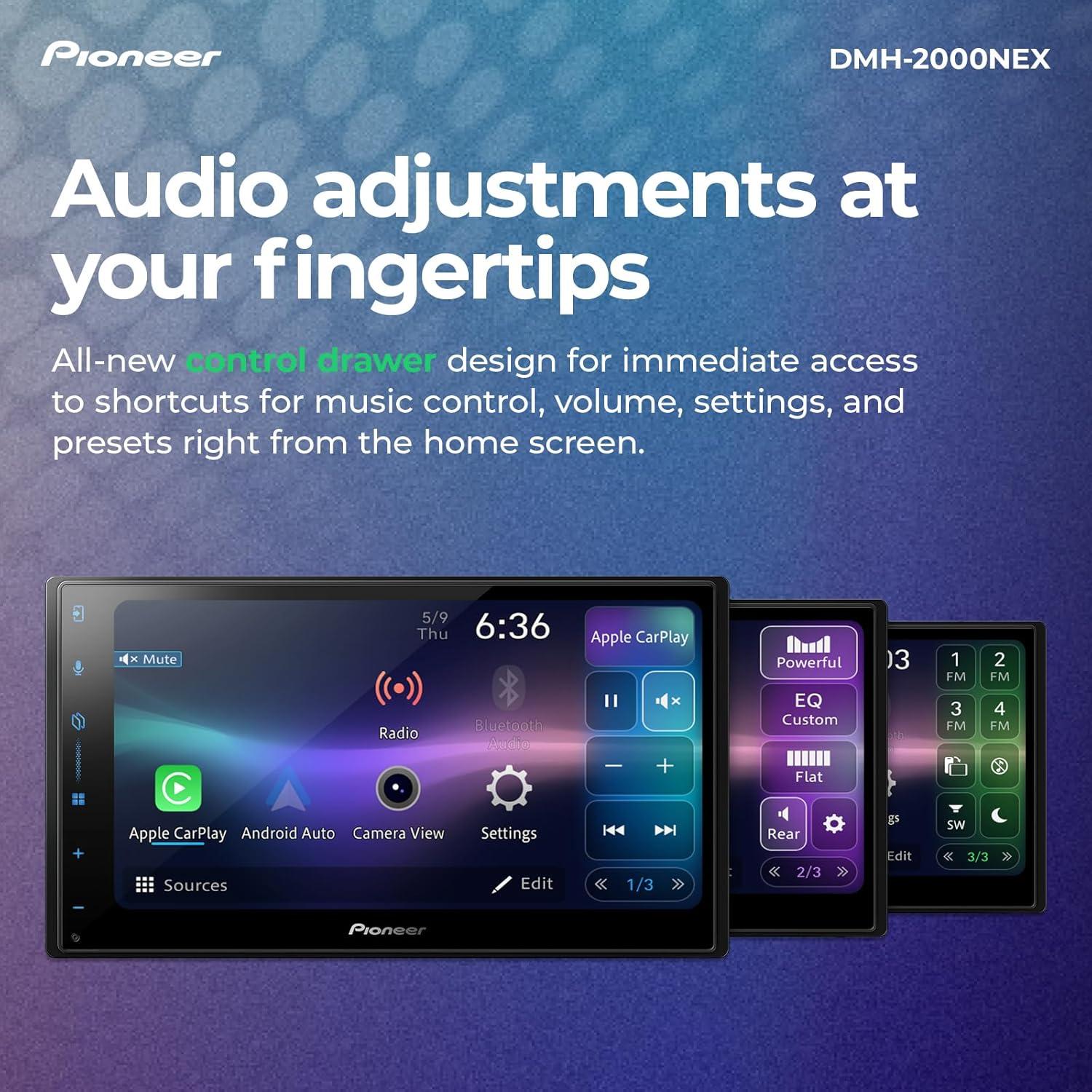 imagePioneer DMHW3050NEX 68quot Capacitive Touchscreen Double Din Wireless ampamp Wired Apple CarPlay ampamp Android Auto Bluetooth Backup Camera Maestro FLAC HD Radio HiVolt RCADMH2000NEX