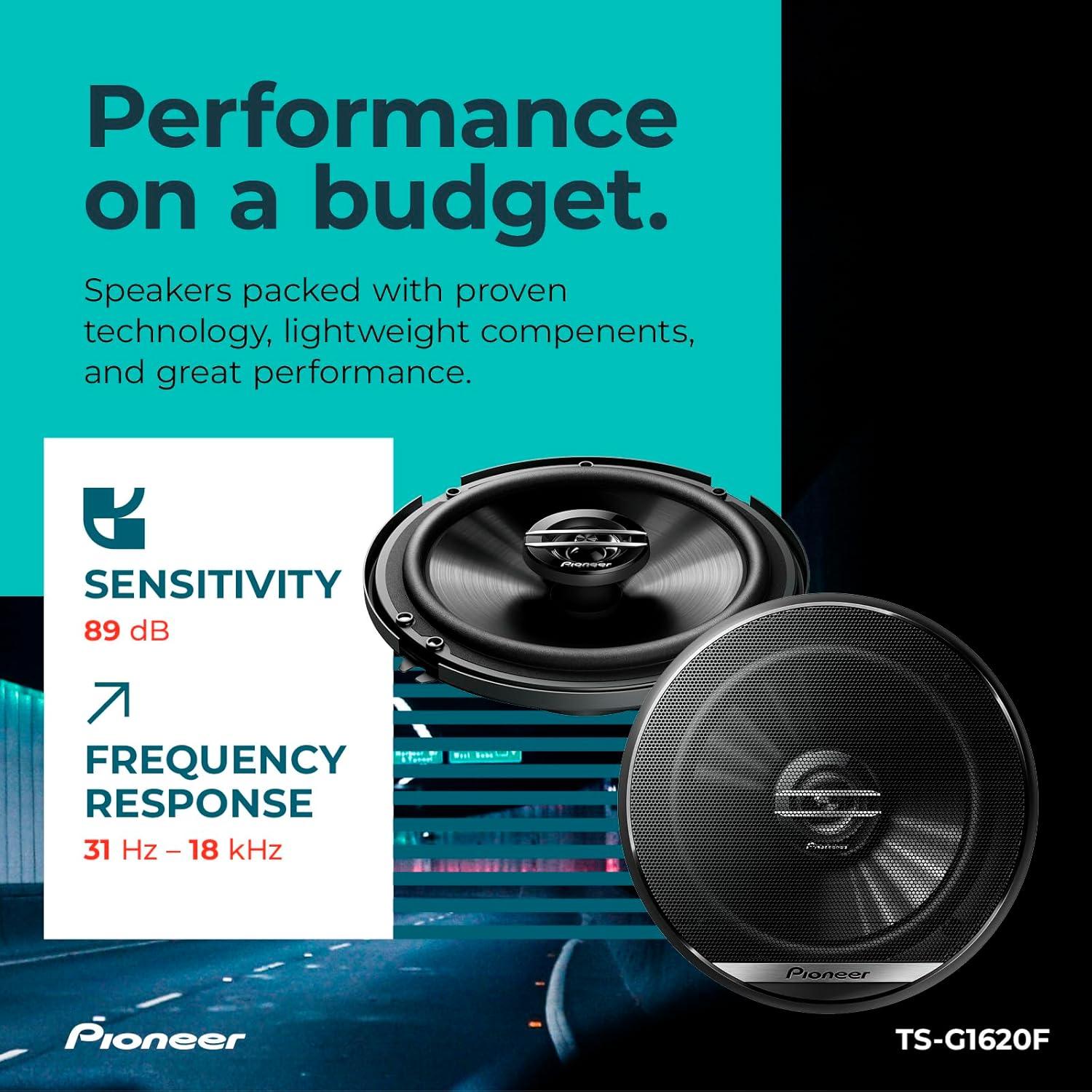 imagePioneer FSeries TSF1634R 65 2Way Speakers Pair 200W Max Balanced Sound Smooth Treble Great Stock Replacement HighEfficiency Speaker Designed for OEM Power65 Coaxial 300W