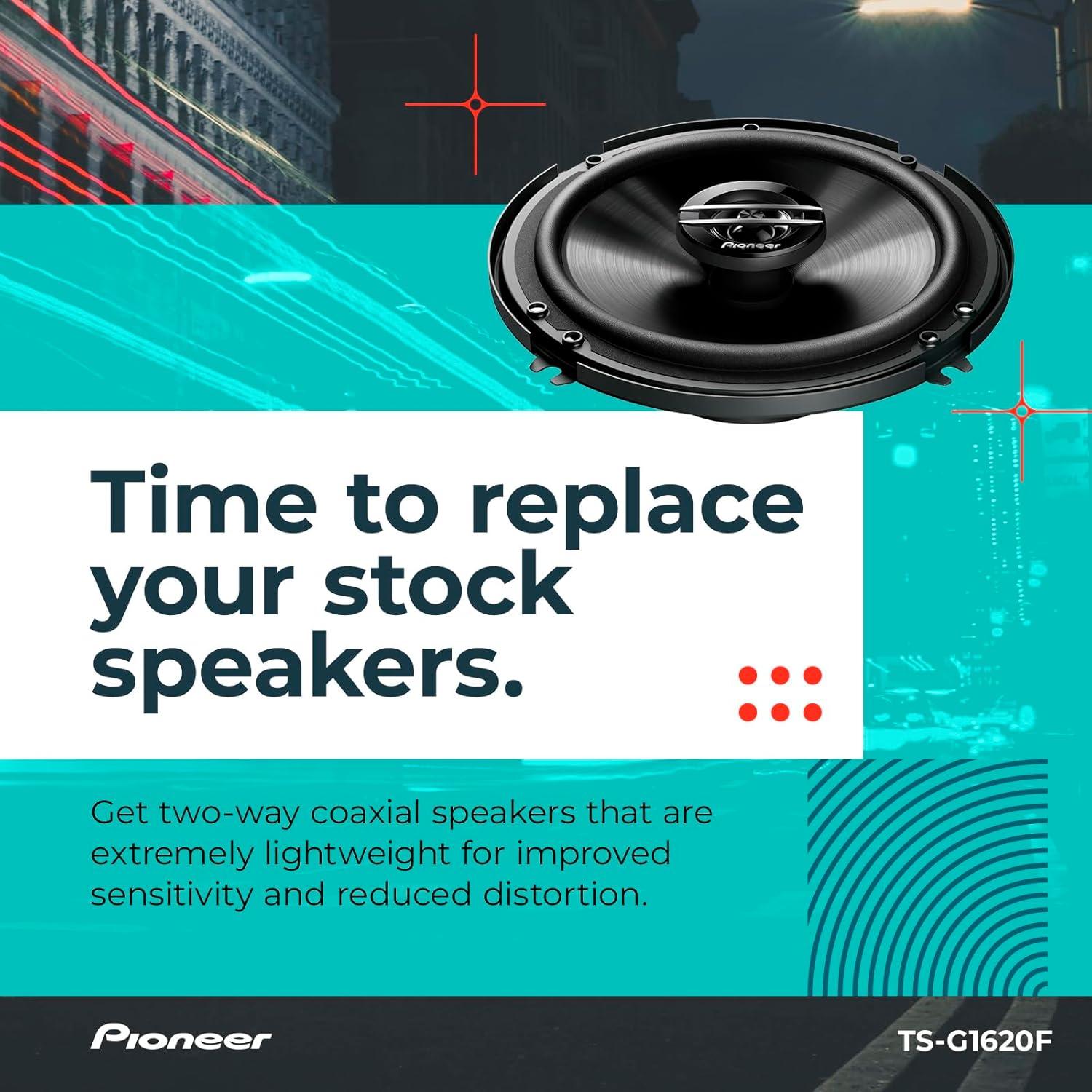 imagePioneer FSeries TSF1634R 65 2Way Speakers Pair 200W Max Balanced Sound Smooth Treble Great Stock Replacement HighEfficiency Speaker Designed for OEM Power65 Coaxial 300W