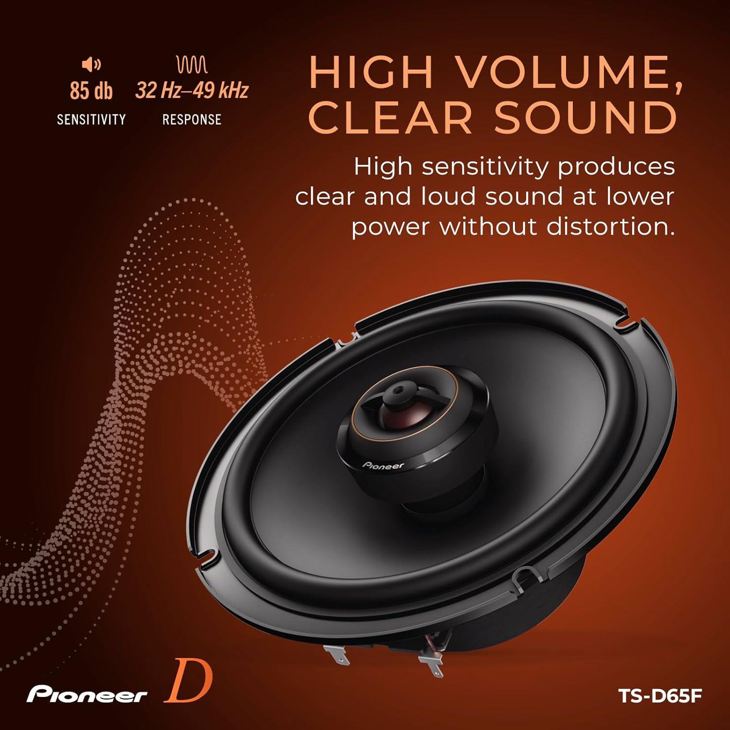 imagePioneer FSeries TSF1634R 65 2Way Speakers Pair 200W Max Balanced Sound Smooth Treble Great Stock Replacement HighEfficiency Speaker Designed for OEM Power65 Coaxial 270W