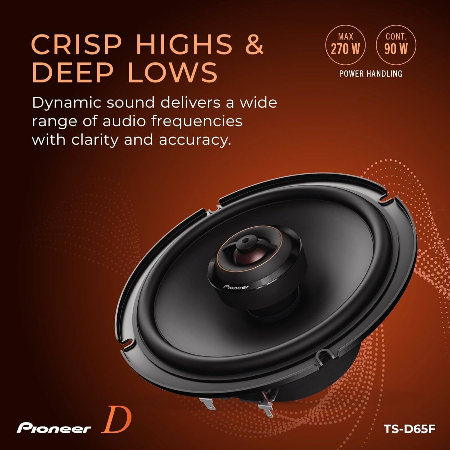 imagePioneer FSeries TSF1634R 65 2Way Speakers Pair 200W Max Balanced Sound Smooth Treble Great Stock Replacement HighEfficiency Speaker Designed for OEM Power65 Coaxial 270W