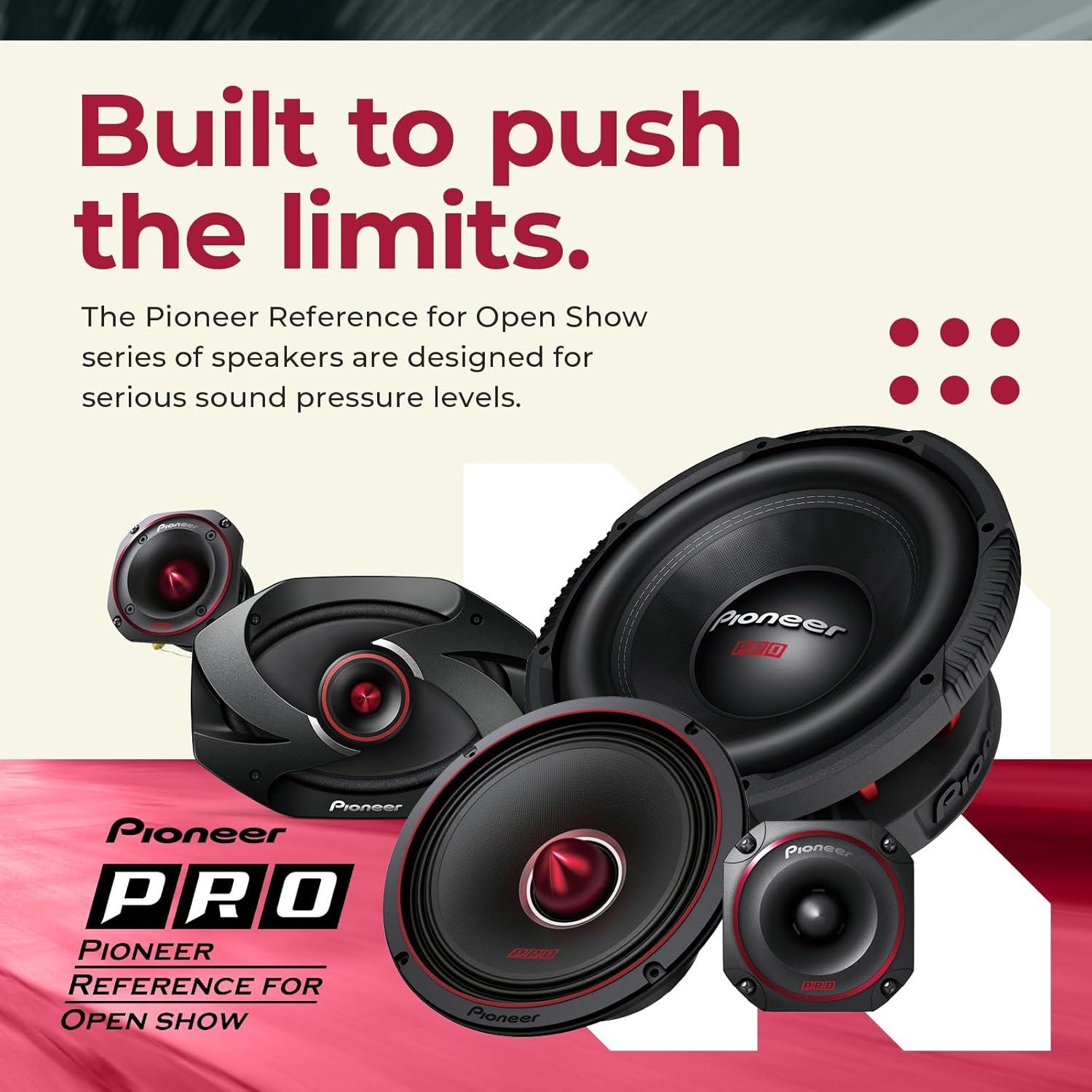 imagePioneer PRO Series TSB351PRO 35 Tweeters Pair 250W Max Perfect for highSPL Builds and proLevel car Audio Bullet Style TweeterTweeter Pair
