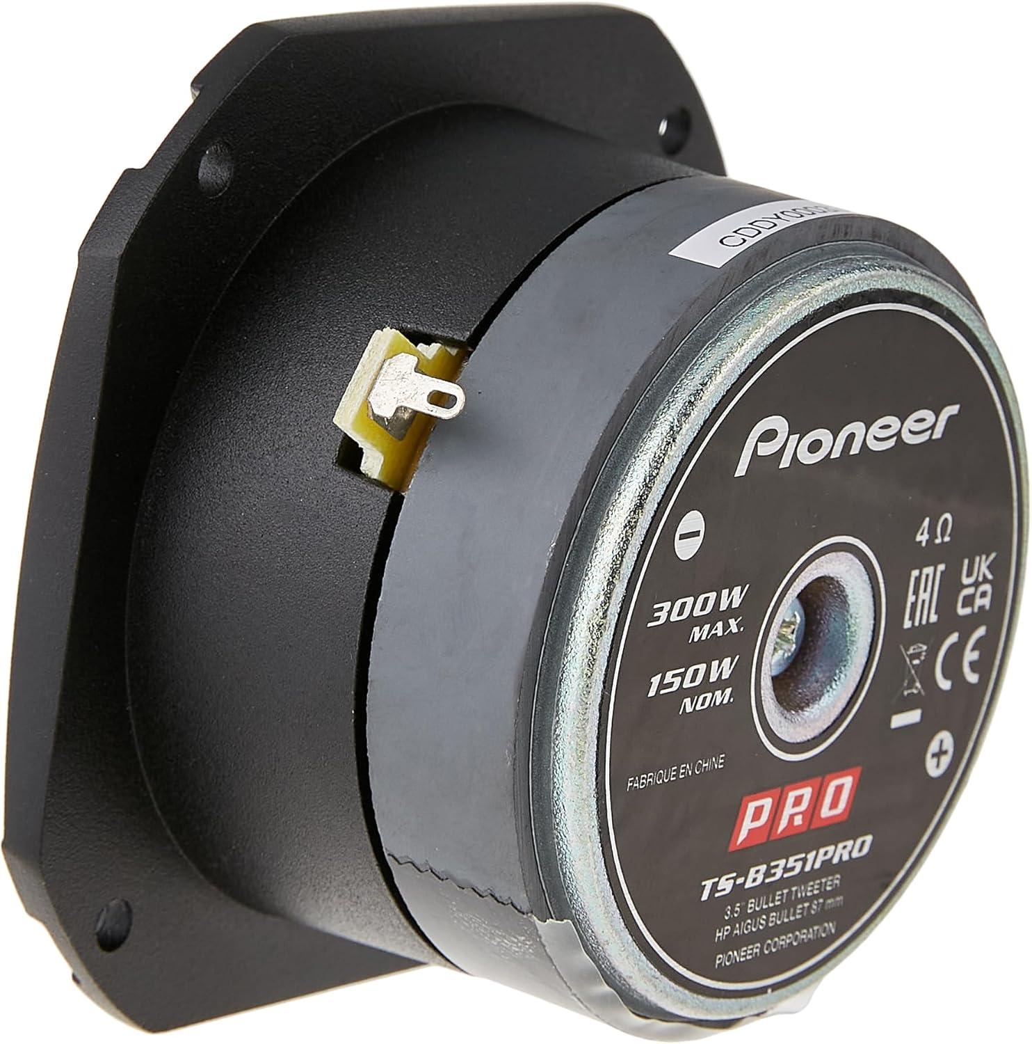 imagePioneer PRO Series TSB351PRO 35 Tweeters Pair 250W Max Perfect for highSPL Builds and proLevel car Audio Bullet Style TweeterTweeter Pair