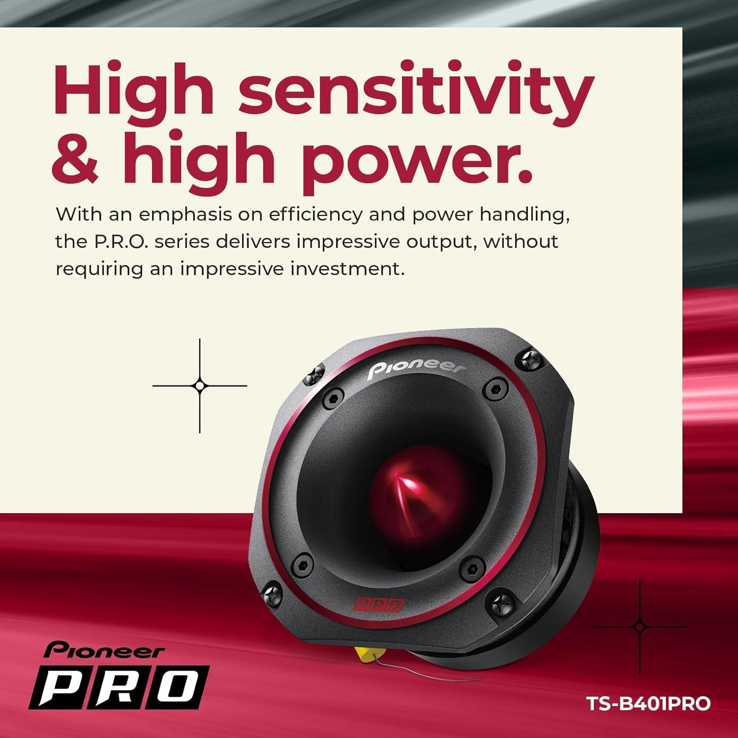 imagePioneer PRO Series TSB351PRO 35 Tweeters Pair 250W Max Perfect for highSPL Builds and proLevel car Audio Bullet Style TweeterTweeter Single