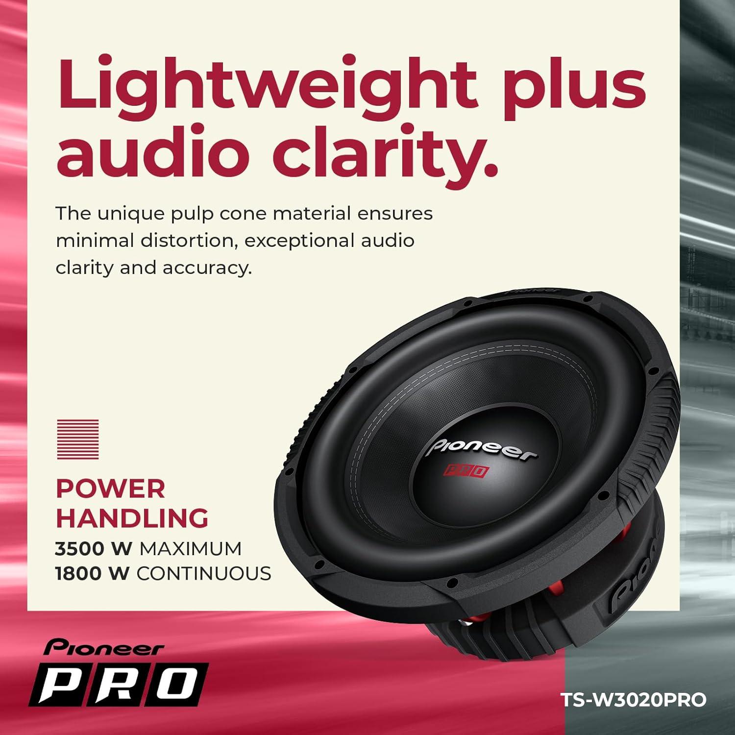 imagePioneer PRO Series TSM801PRO 8 Speakers Pair 600W Max Perfect for highSPL Builds and proLevel car AudioTSW3020PRO