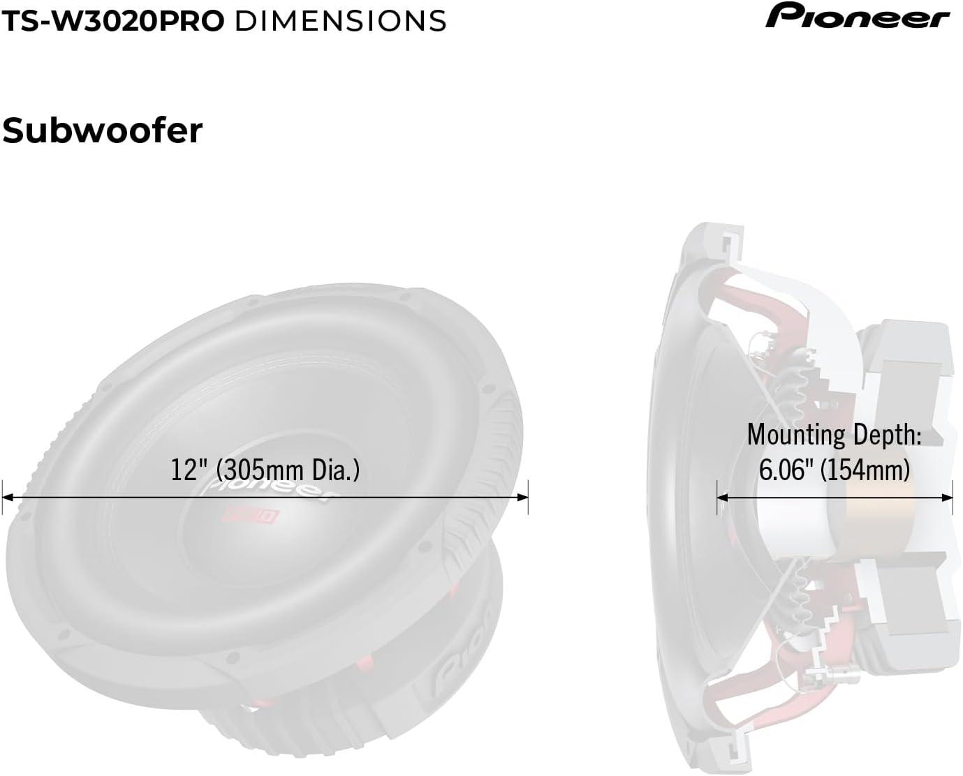 imagePioneer PRO Series TSM801PRO 8 Speakers Pair 600W Max Perfect for highSPL Builds and proLevel car AudioTSW3020PRO