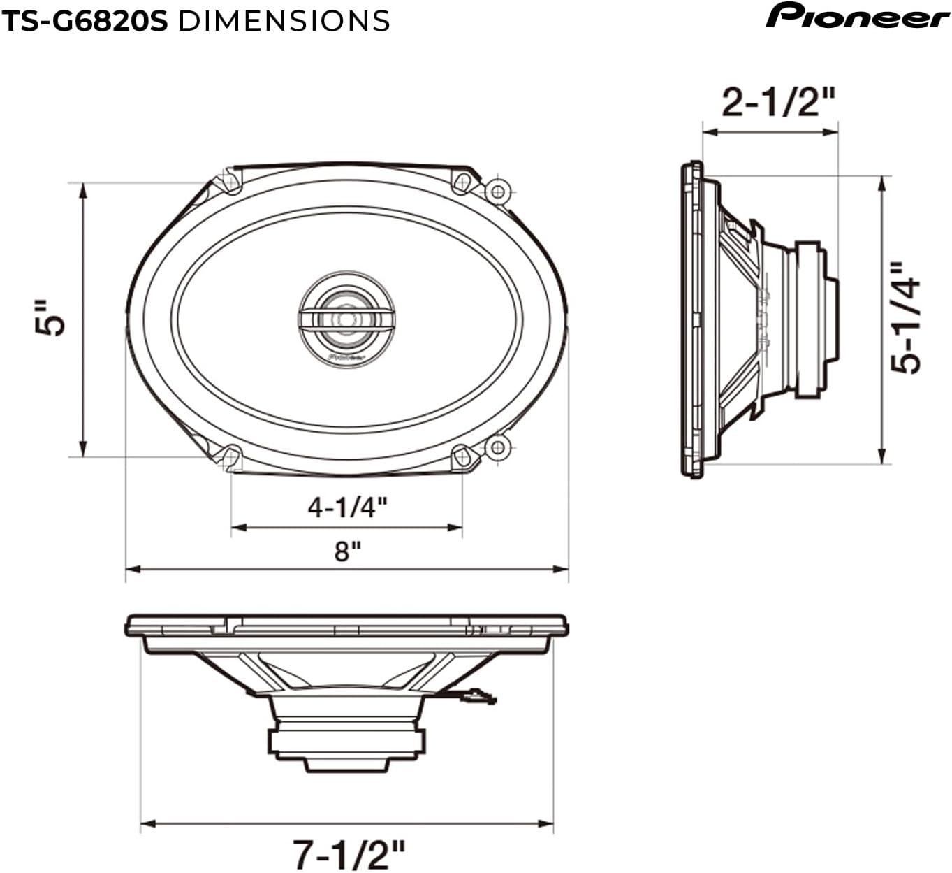 imagePioneer TSD68F D Series 6quotx8quot 2Way car SpeakersG Series