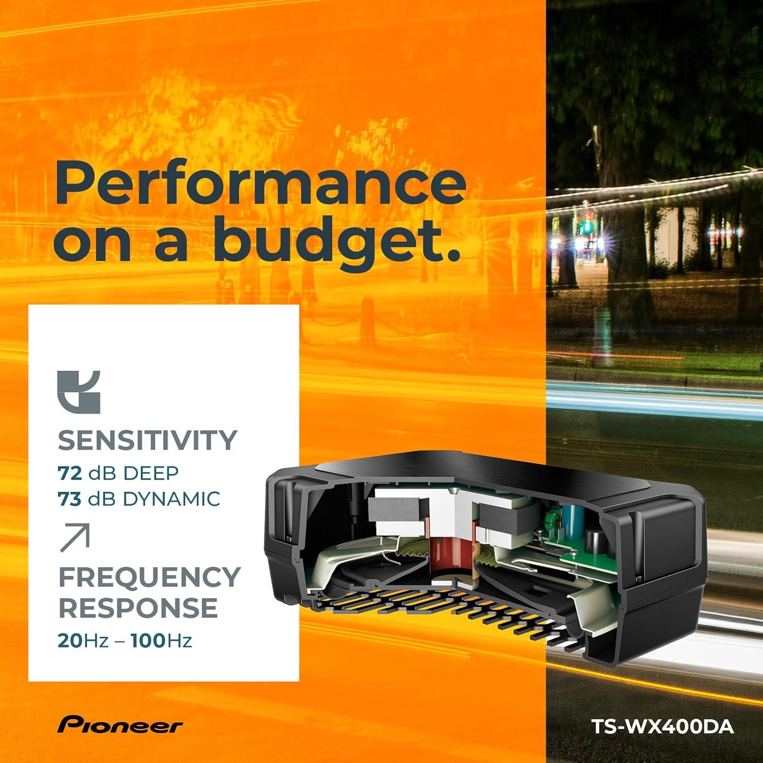 imagePioneer TSWX140DA 8 x 514 Compact Active Subwoofer with Built in Amplifier 170 Watts Max Power EV Optimized Sub 3 Listening Modes Deep Dynamic and Natural for Enhanced Car Audio9 x 512 250W