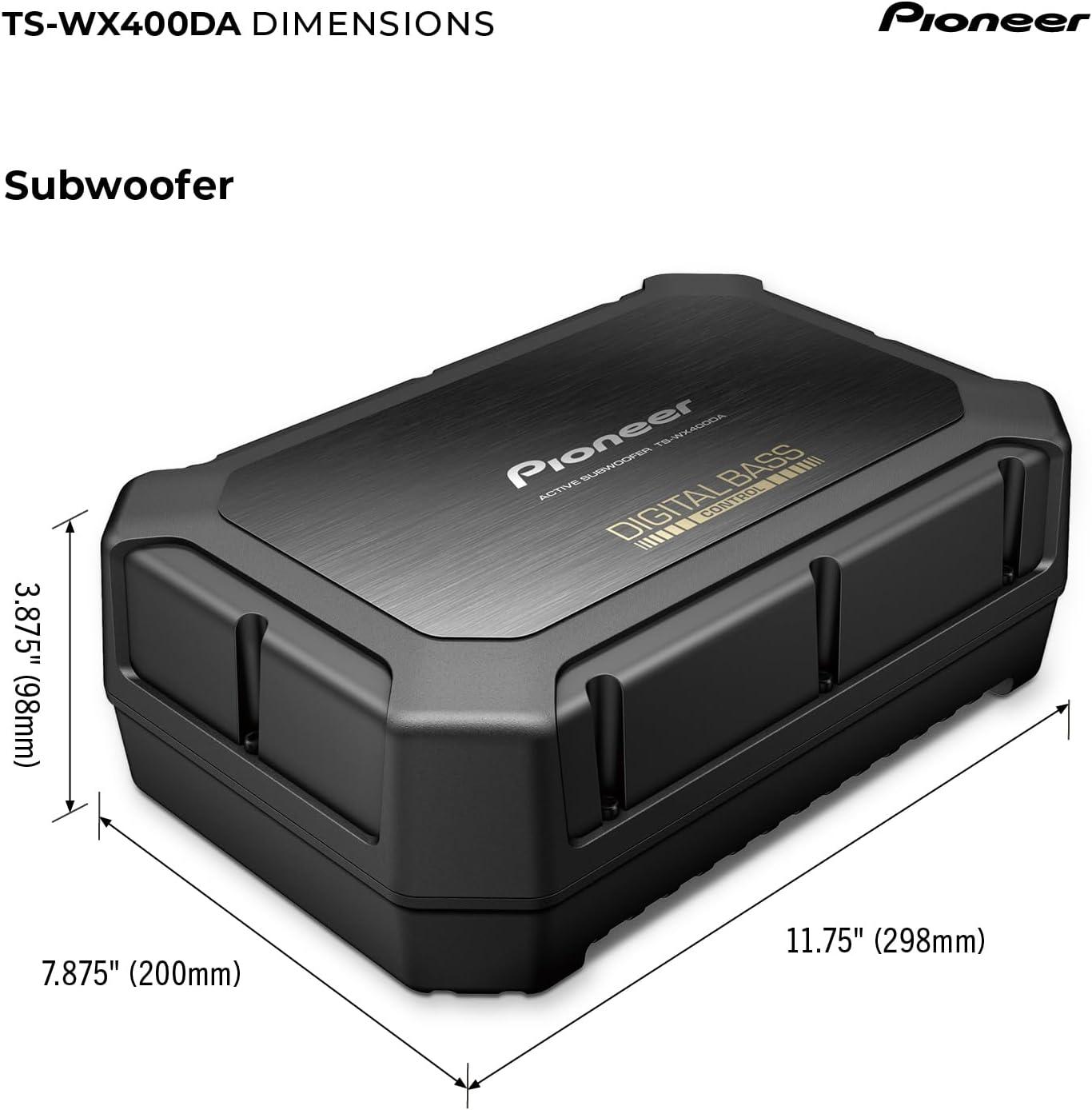 imagePioneer TSWX140DA 8 x 514 Compact Active Subwoofer with Built in Amplifier 170 Watts Max Power EV Optimized Sub 3 Listening Modes Deep Dynamic and Natural for Enhanced Car Audio9 x 512 250W