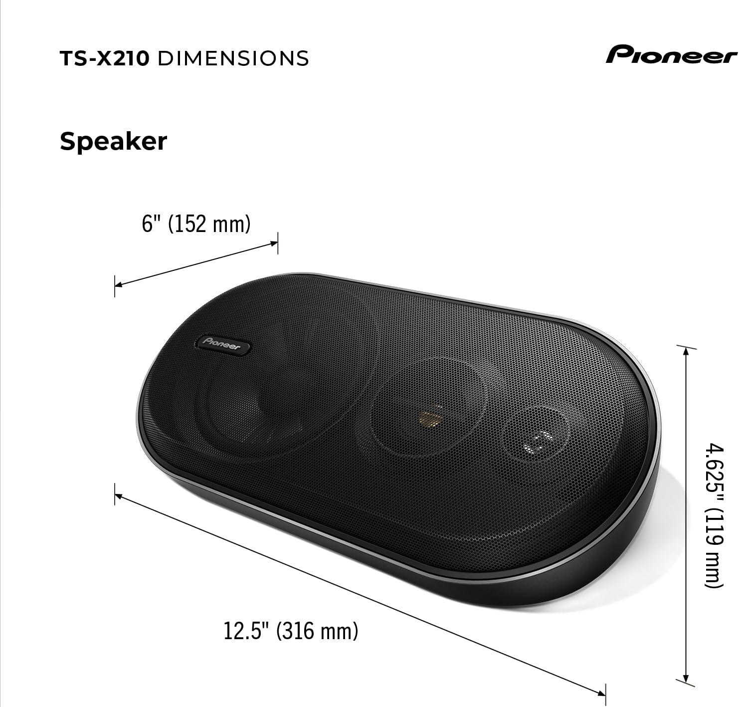 imagePioneer TSX210 4 3Way Surface Mount Speakers Pair 120W Max Classic Design Speaker Upgrade4 Coaxial 100W