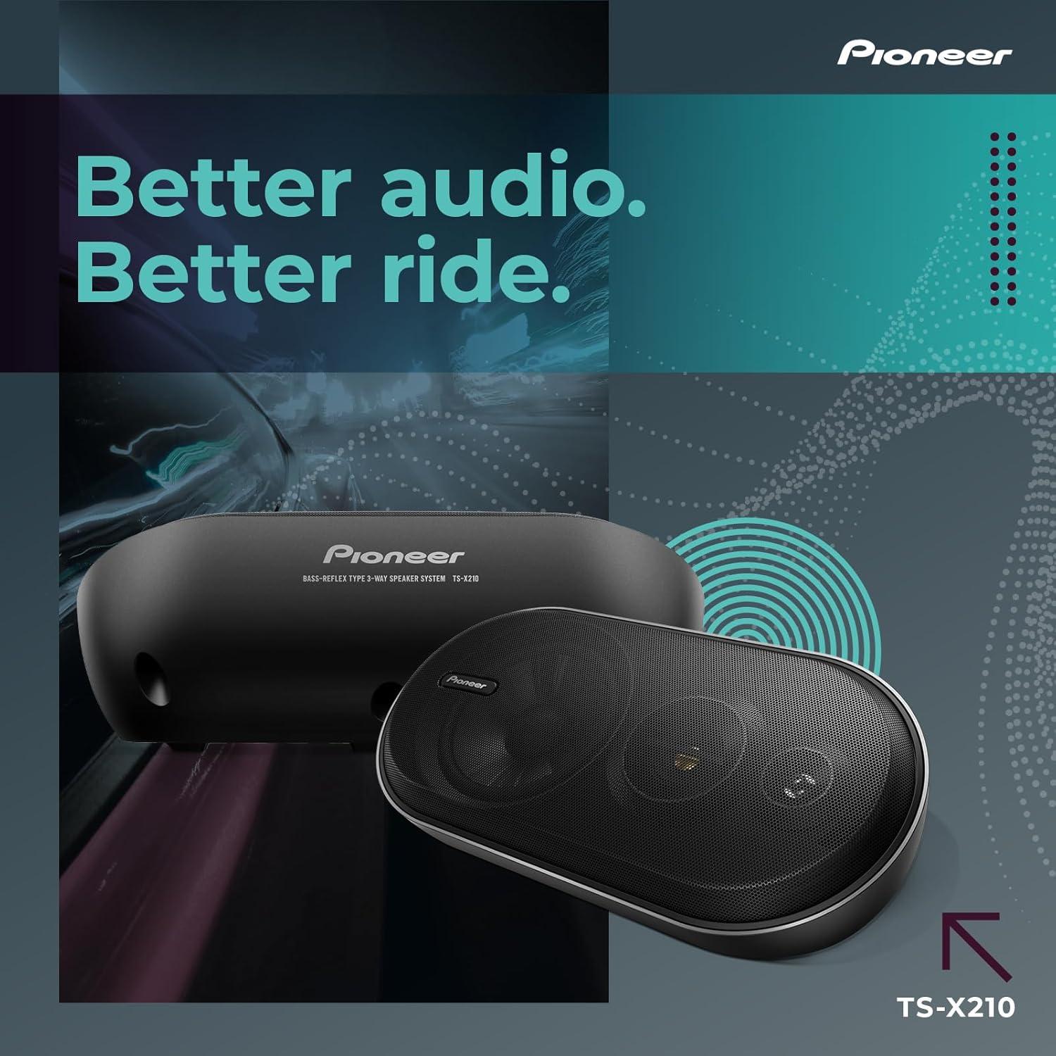 imagePioneer TSX210 4 3Way Surface Mount Speakers Pair 120W Max Classic Design Speaker Upgrade4 Coaxial 100W