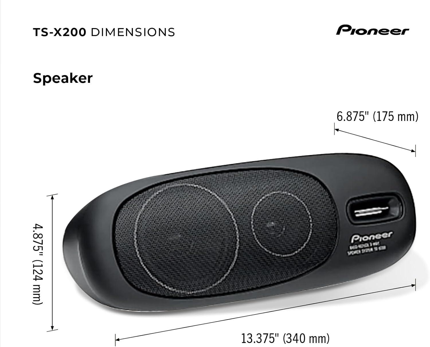 imagePioneer TSX210 4 3Way Surface Mount Speakers Pair 120W Max Classic Design Speaker Upgrade4 Coaxial 80W