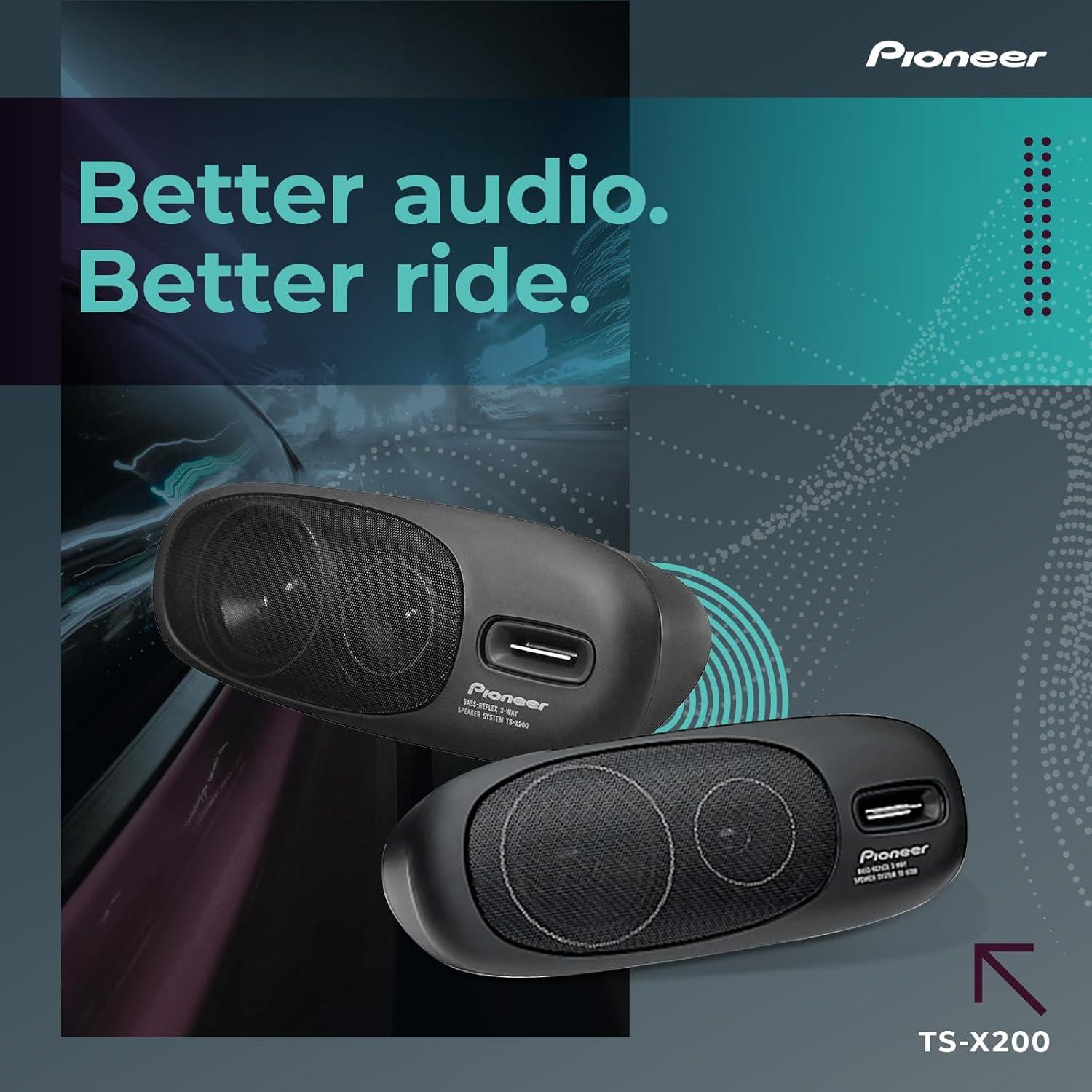 imagePioneer TSX210 4 3Way Surface Mount Speakers Pair 120W Max Classic Design Speaker Upgrade4 Coaxial 80W