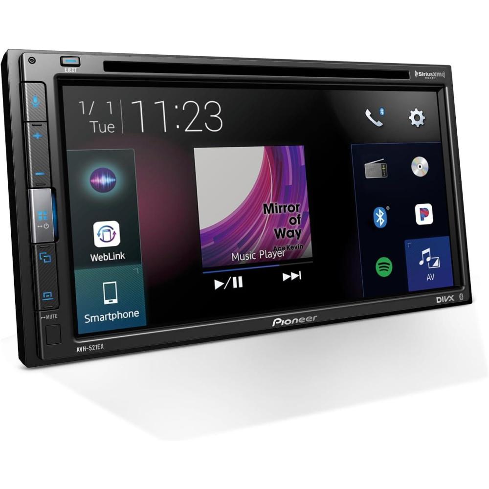 imagePioneer AVH521EX 68quot Resistive Touchscreen Double Din Bluetooth Backup Camera SiriusXM USB FLAC Playback MIXTRAX 13Band EQ AMFM Radio Preouts