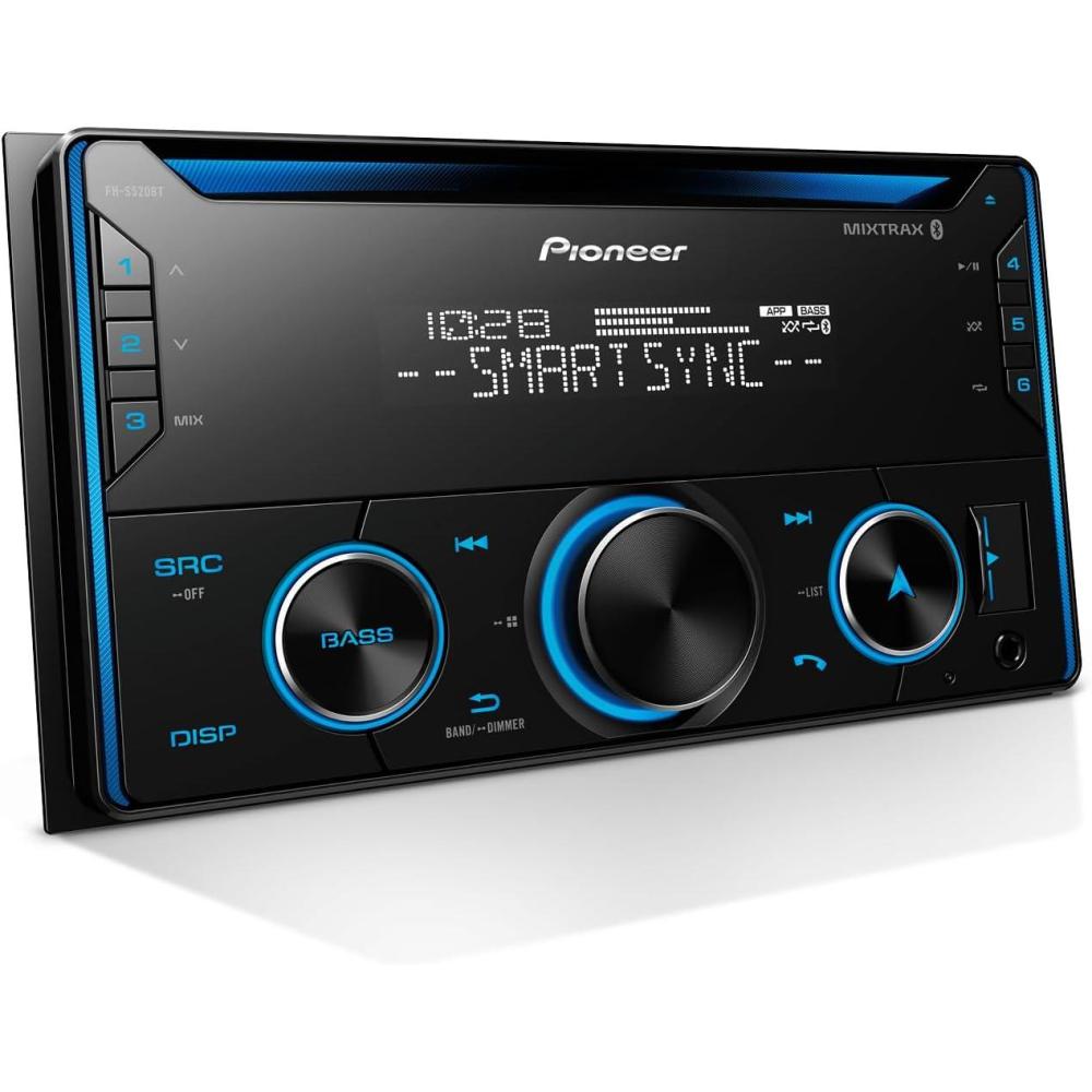 imagePioneer FHS520BT Double Din CD Receiver Bluetooth USBAUX FLAC AMFM Radio 13Band EQ 50W x 4 Voice Control Front RearSW Selectable RCA Preouts