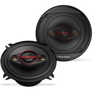 Pioneer TS-501M 4-Way Coaxial Car Audio Speakers (Pair) – 5-1/4″ Round, 300 W Max Power, Black and Red