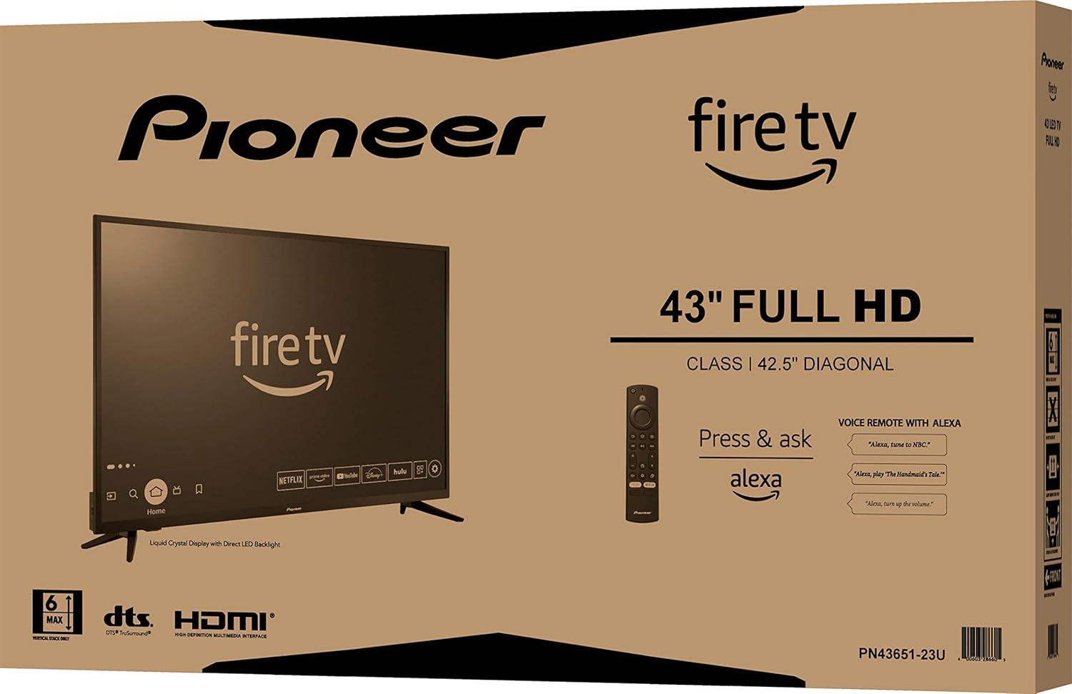 imagePIONEER AllNew 43inch Class LED Smart Full HD 1080p Fire TV PN4365123U 2022 Model