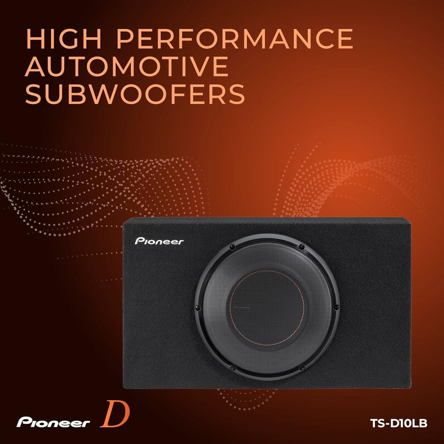 imagePIONEER DSeries TSD10LB 10 High Performance Subwoofer 1300W Max PreLoaded Enclosure HardHitting Low End