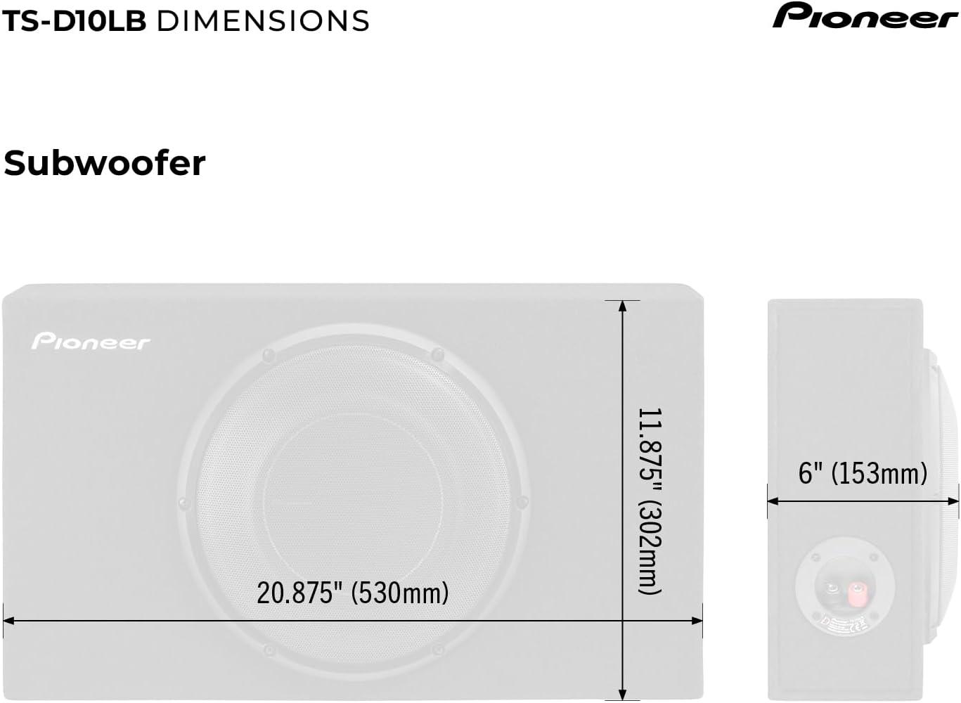 imagePIONEER DSeries TSD10LB 10 High Performance Subwoofer 1300W Max PreLoaded Enclosure HardHitting Low End