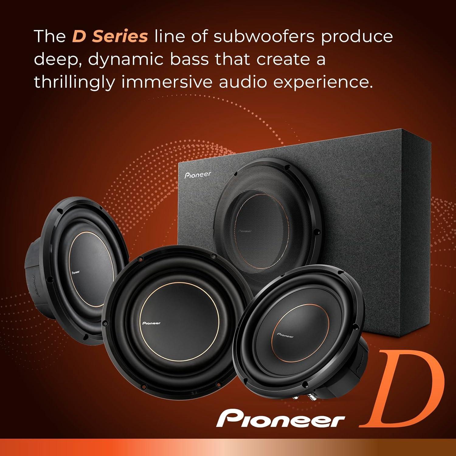 imagePIONEER DSeries TSD10LB 10 High Performance Subwoofer 1300W Max PreLoaded Enclosure HardHitting Low End