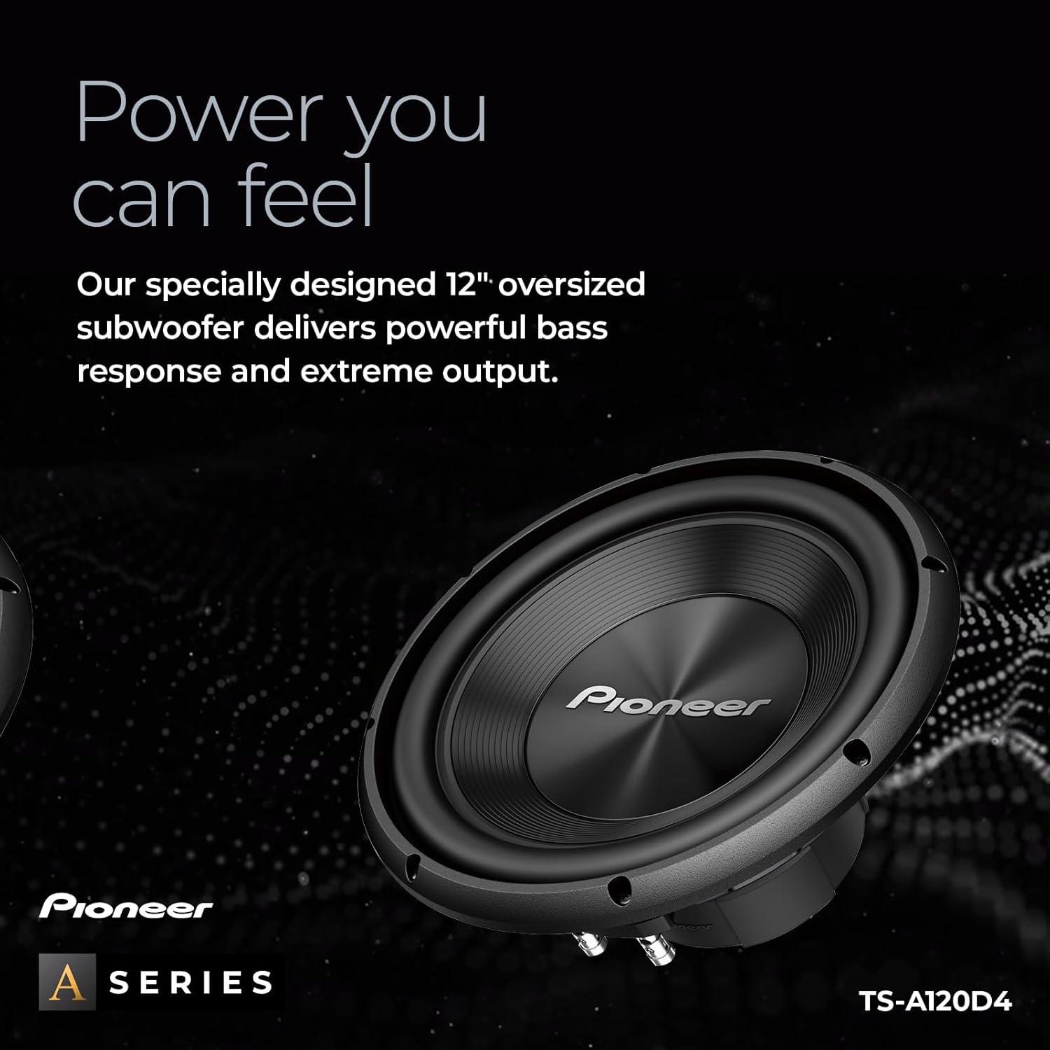 imagePioneer ASeries TSA120D4 12 Subwoofer 1500W Max Flexible Wiring Powerful Bass Output