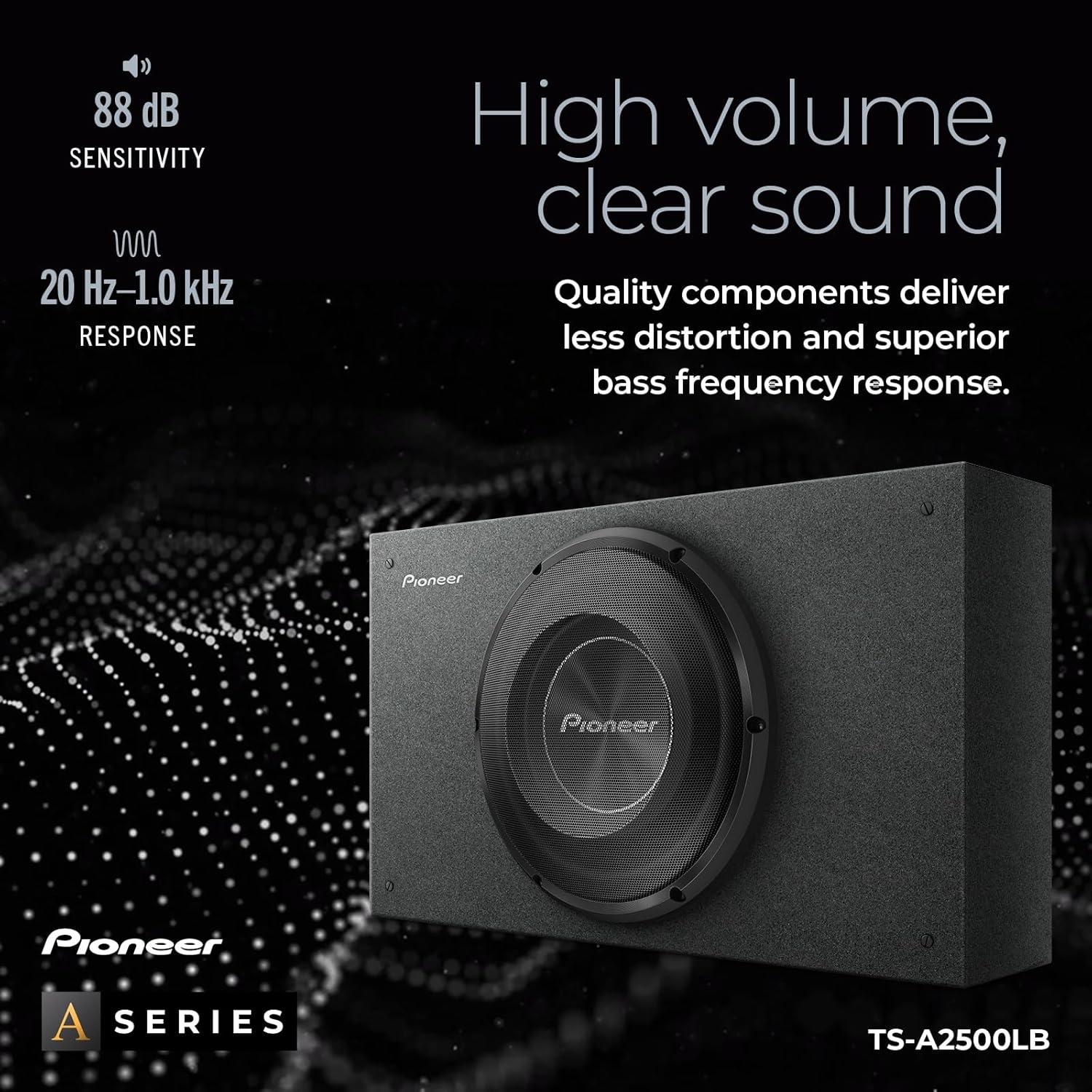 imagePioneer ASeries TSA2500LB 10 Subwoofer 1200W Max PreLoaded ShallowMount Design Deep Bass in Tight Spaces Easy Installation Enclosure Included10