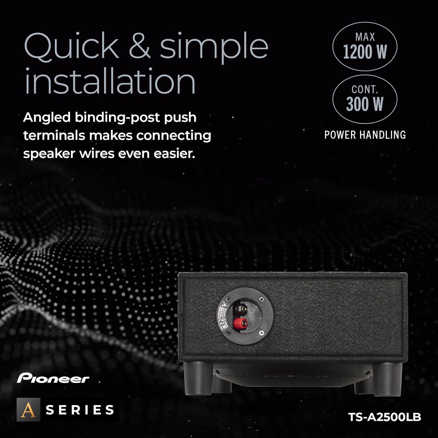 imagePioneer ASeries TSA2500LB 10 Subwoofer 1200W Max PreLoaded ShallowMount Design Deep Bass in Tight Spaces Easy Installation Enclosure Included10