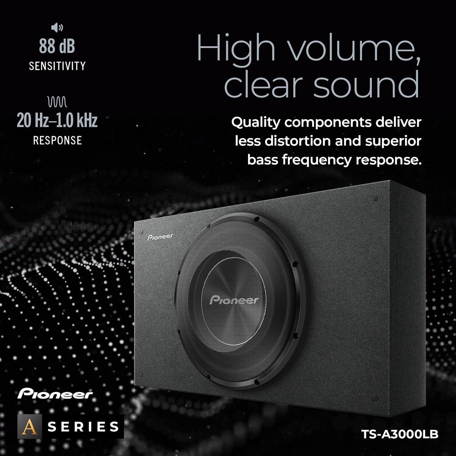 imagePioneer ASeries TSA2500LB 10 Subwoofer 1200W Max PreLoaded ShallowMount Design Deep Bass in Tight Spaces Easy Installation Enclosure Included12