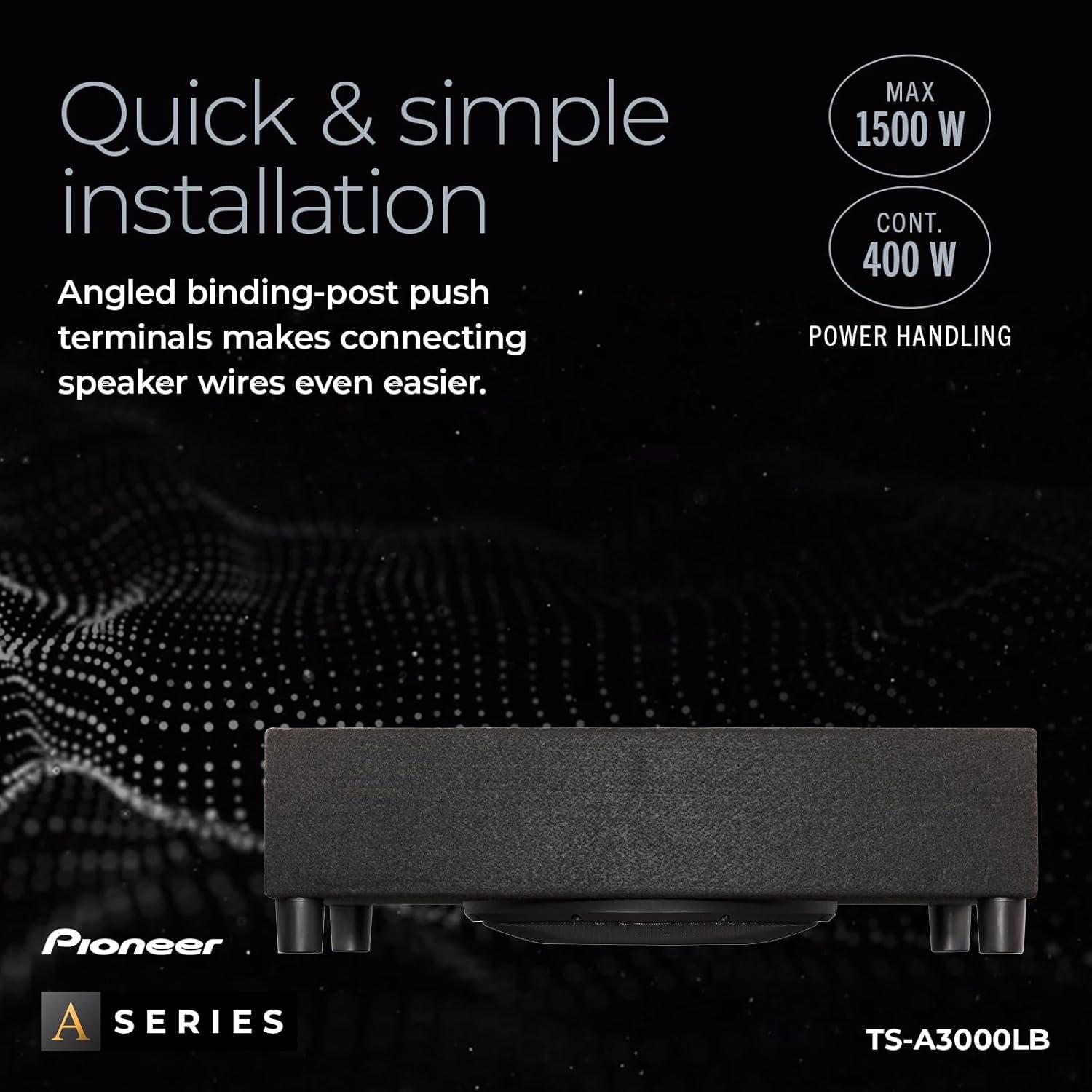 imagePioneer ASeries TSA2500LB 10 Subwoofer 1200W Max PreLoaded ShallowMount Design Deep Bass in Tight Spaces Easy Installation Enclosure Included12