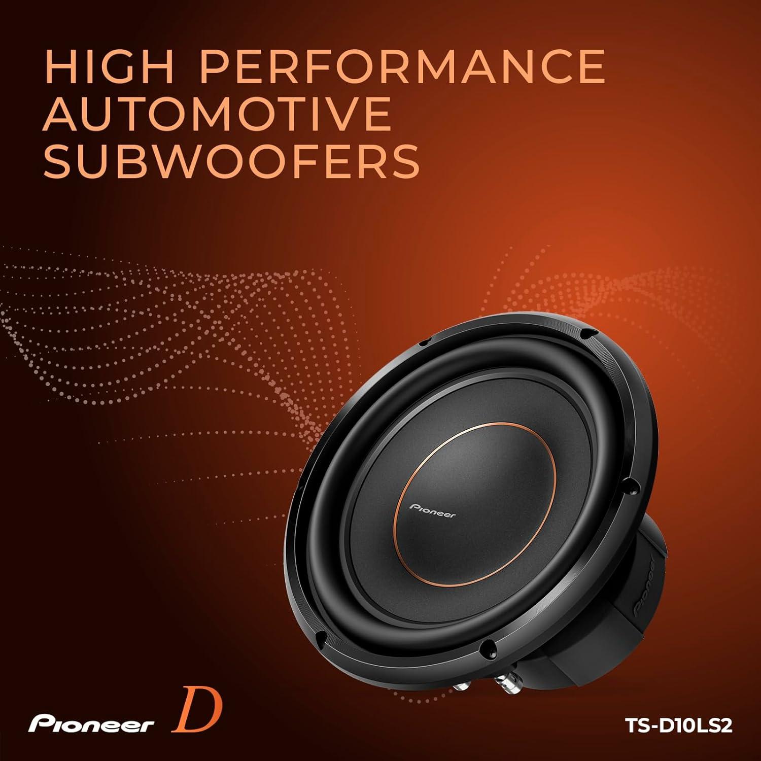 imagePioneer ASeries TSD10D2 10 High Performance Subwoofer 1300W Max Dual 2 Ohm Voice Coil for Flexible Wiring Powerful Bass OutputTSD10LS2 10 Single 2 Ohms
