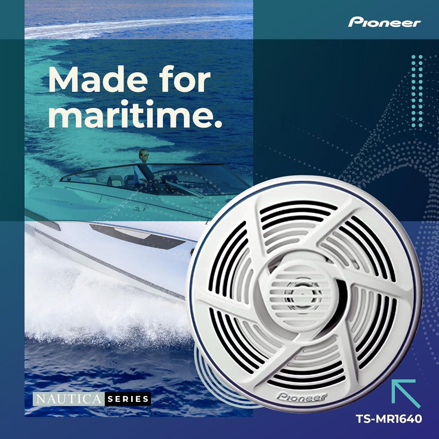 imagePioneer TSMR1600 65 Speakers Pair 100W Max WaterResistant UVProtected Built for Boats UTV ATV SXS Outdoor Marine All Purpose Speakers65 Marine Coaxial