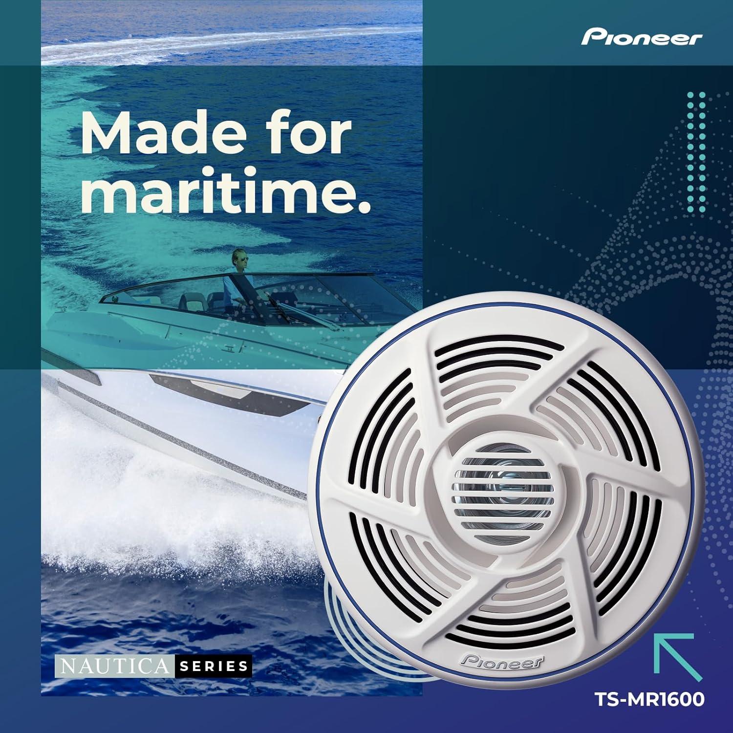 imagePioneer TSMR1600 65 Speakers Pair 100W Max WaterResistant UVProtected Built for Boats UTV ATV SXS Outdoor Marine All Purpose Speakers65 Marine Coaxial