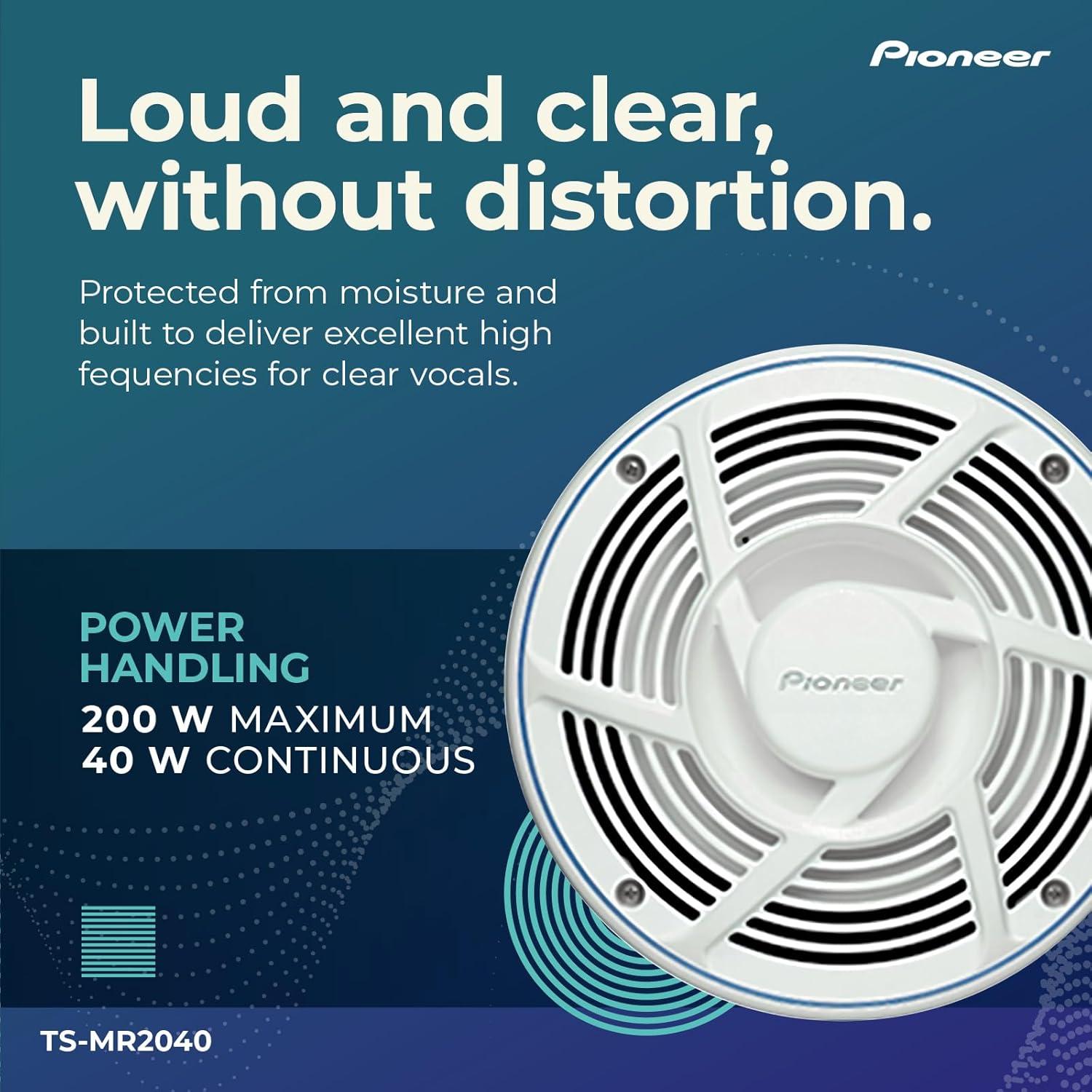 imagePioneer TSMR1600 65 Speakers Pair 100W Max WaterResistant UVProtected Built for Boats UTV ATV SXS Outdoor Marine All Purpose Speakers8 Marine Coaxial