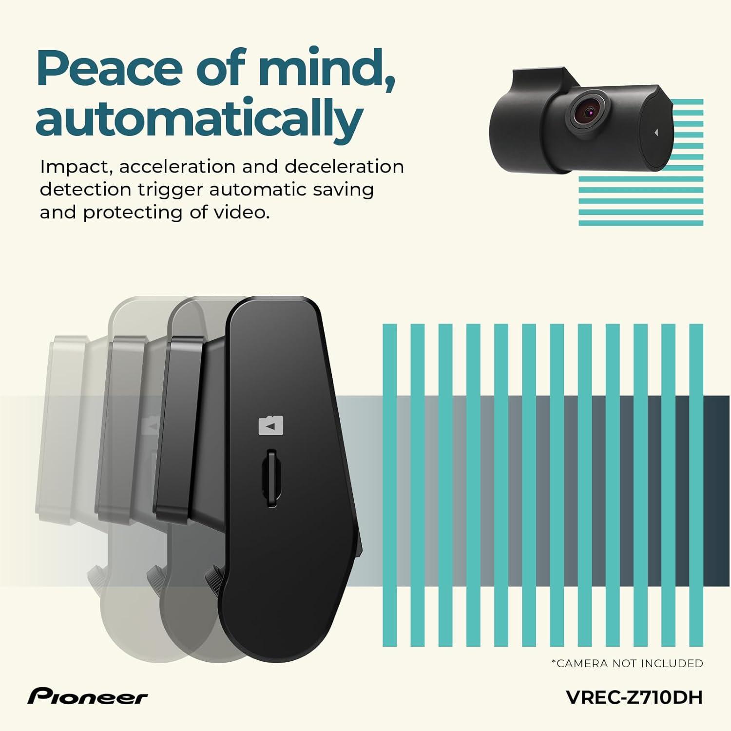 imagePioneer VRECZ710DH HighDefinition Dash Cam 4K Ultra HD Recording DualChannel GPS Tracking WiFi Connectivity and Advanced Driver Assistance Systems