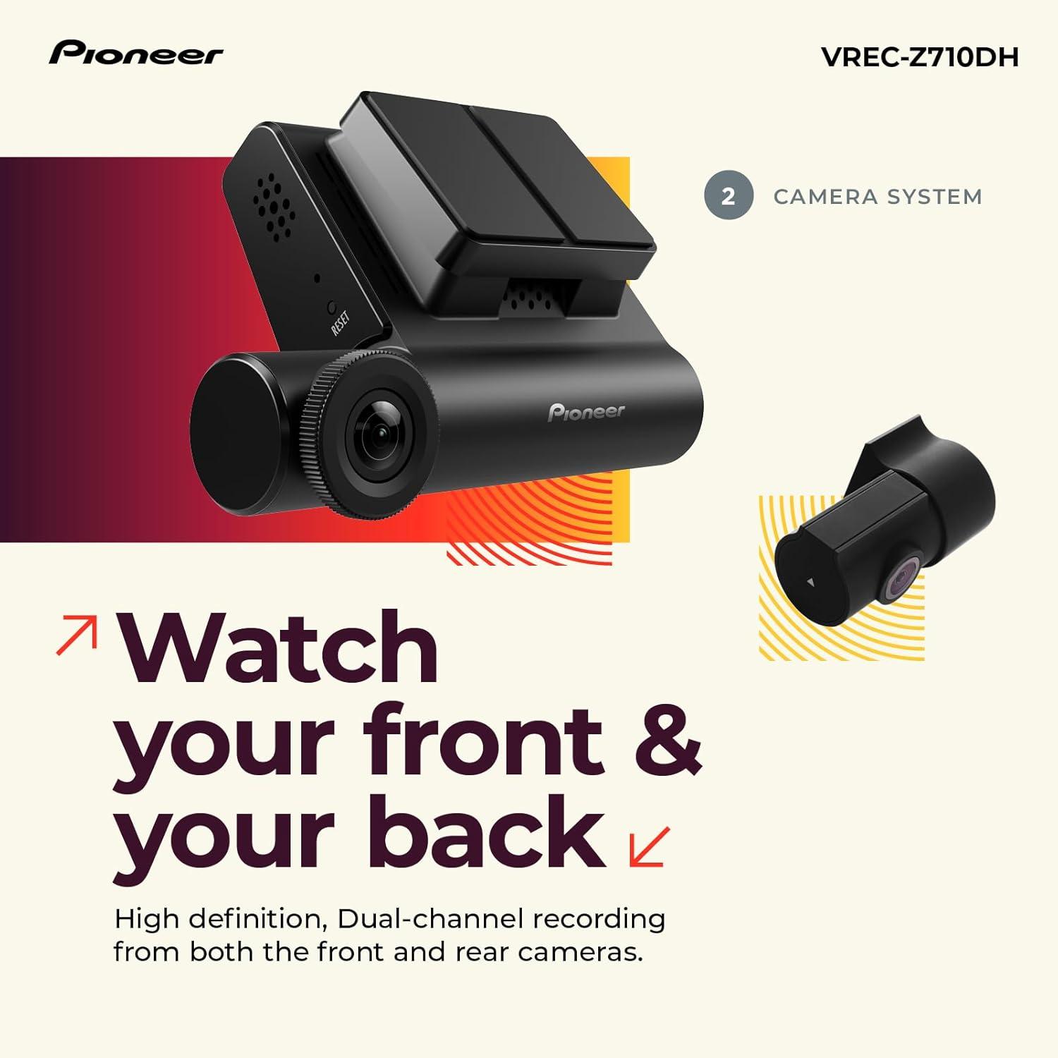 imagePioneer VRECZ710DH HighDefinition Dash Cam 4K Ultra HD Recording DualChannel GPS Tracking WiFi Connectivity and Advanced Driver Assistance Systems